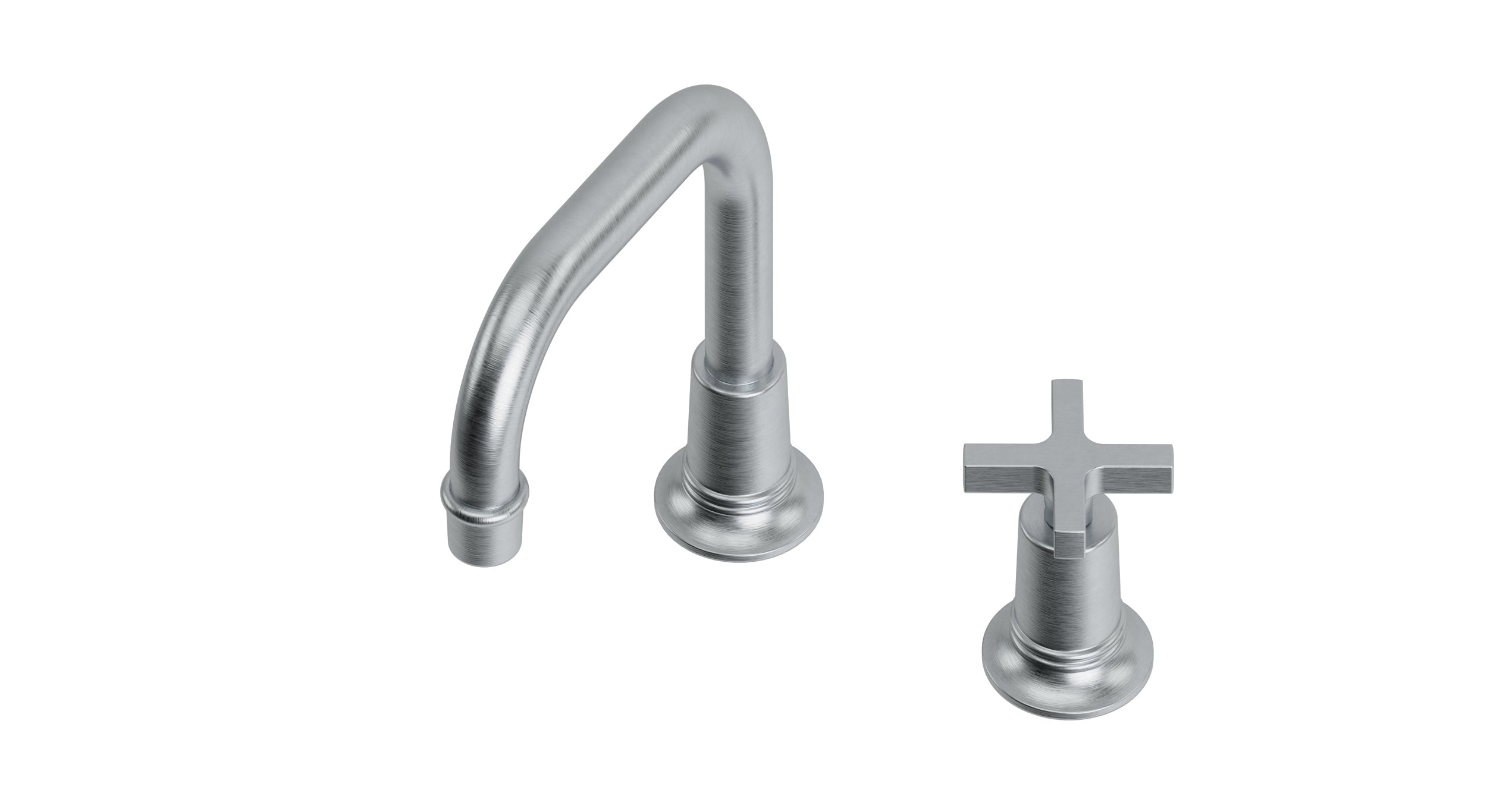 Emerson One Handle Deck Mount Squaretop Lavatory Faucet with Classic Cross Handle in Satin Chrome