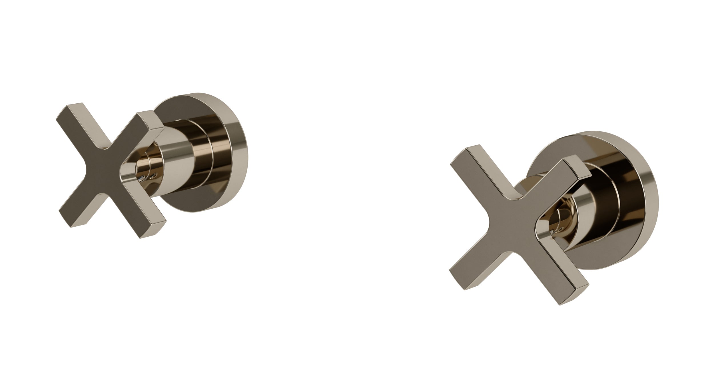 Flatiron Two Handle Wall Mount Bath Trim with Linear Cross Handles