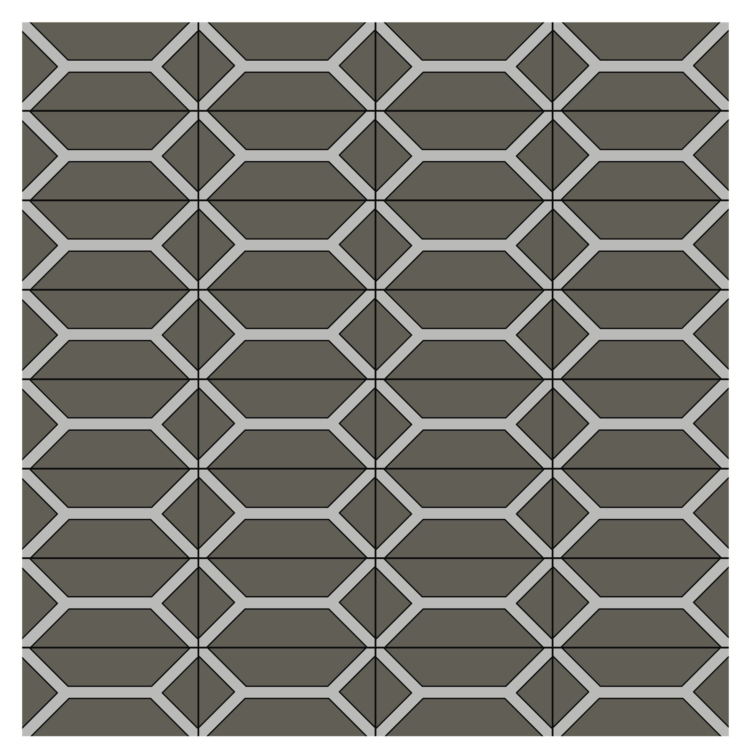 6x12 Handpainted Tile Austin in Grey Motif