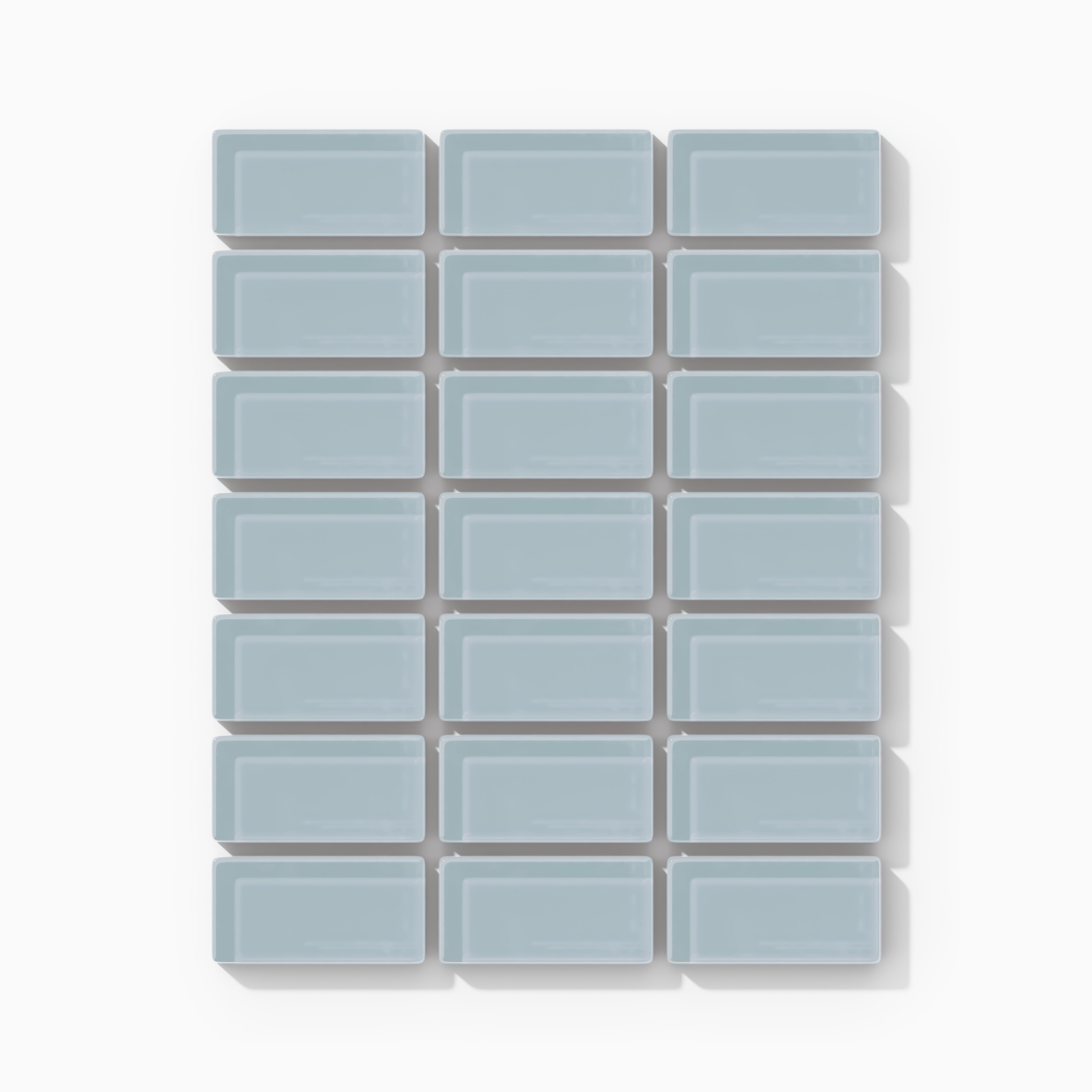 1x2 Straight Set Sheeted Glass Mosaic Tile in Partridge Gloss