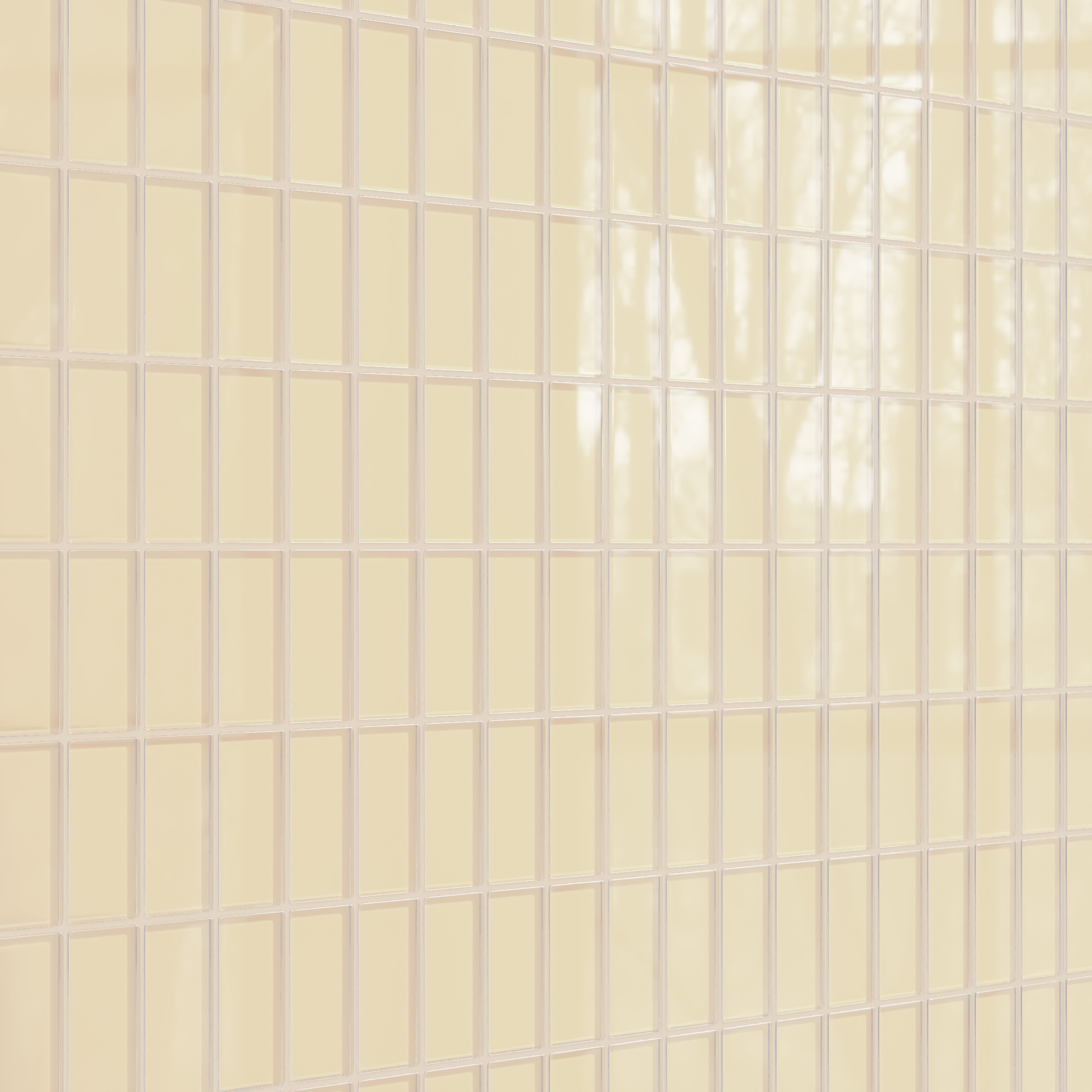 2x4 Straight Set Sheeted Glass Mosaic Tile in Chickadee Gloss