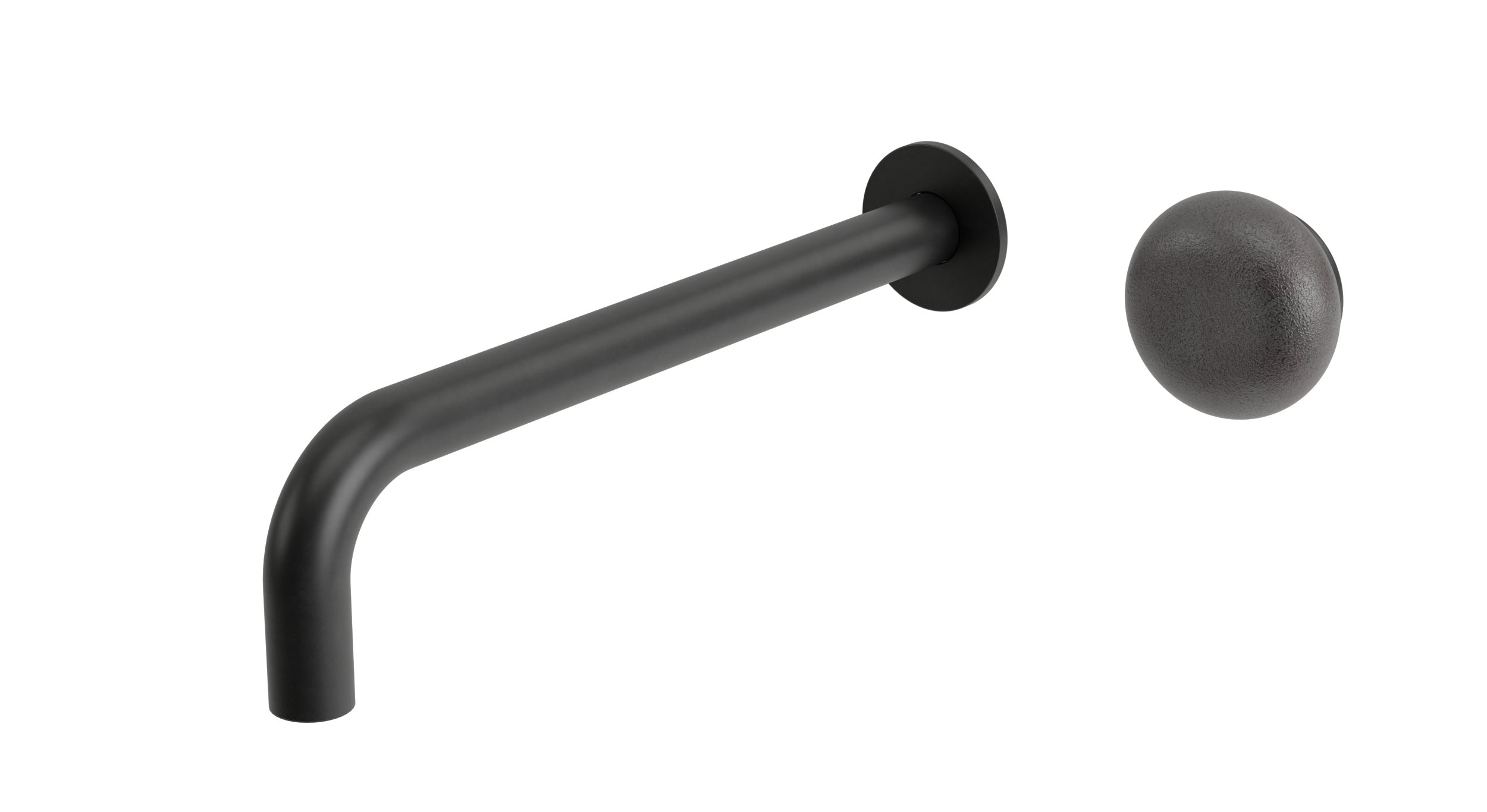 Foundry One Handle Wall Mount 10" Lavatory Faucet with Pebble Ceramic Knob Handle in Oil Rubbed Bronze