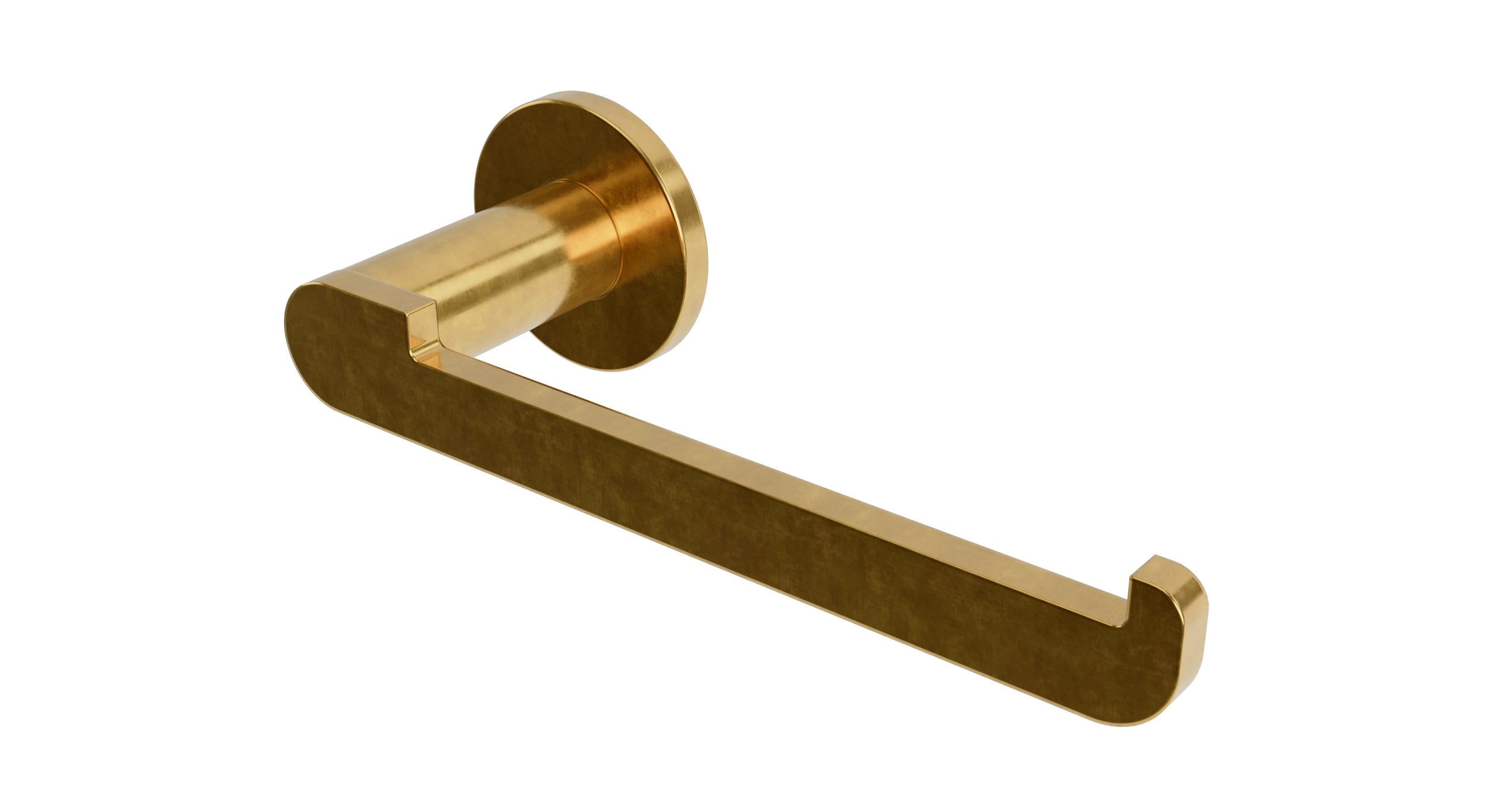 Foundry Single Post Paper Holder in French Brass