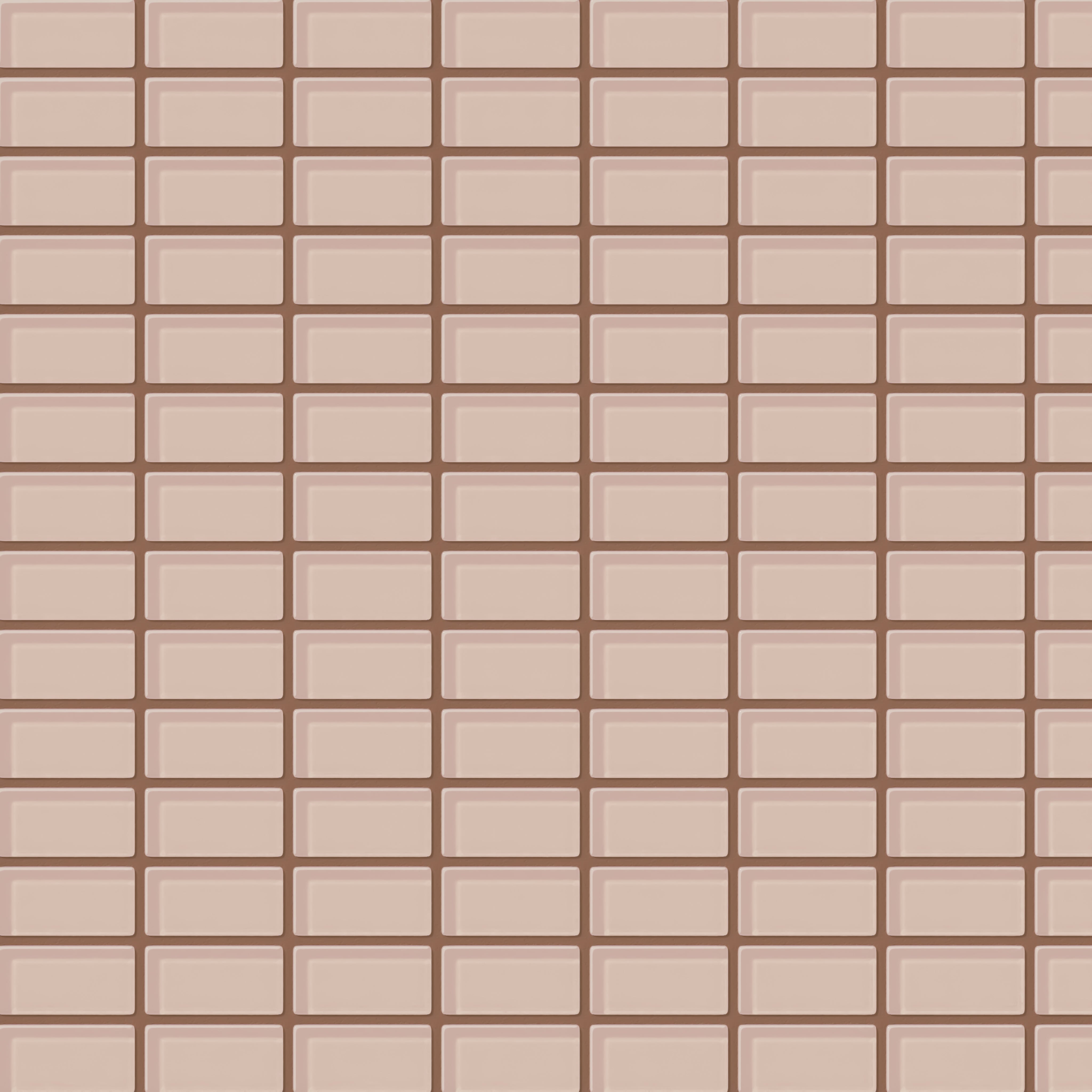 1x2 Straight Set Sheeted Glass Mosaic Tile in Rosy Finch Gloss