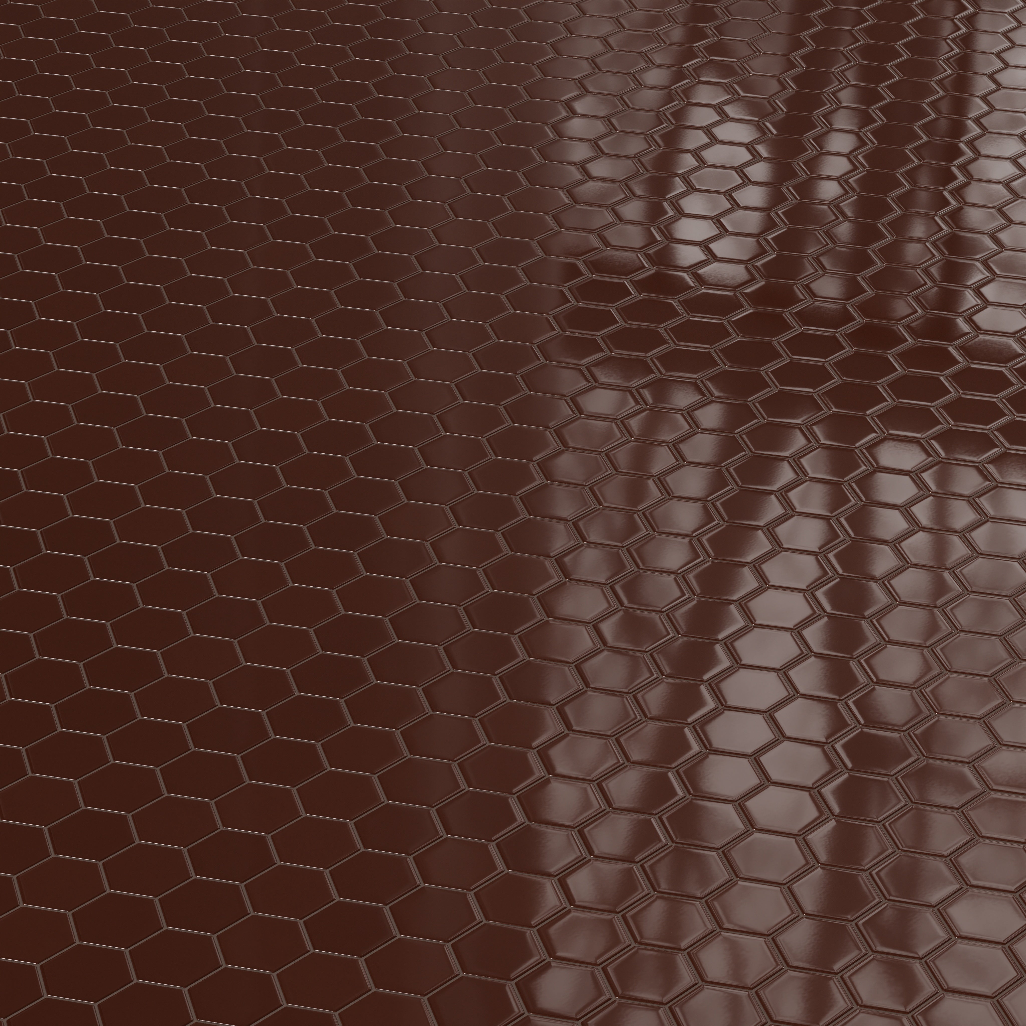 4" Hexagon Original Ceramic Tile in Garnet Gloss