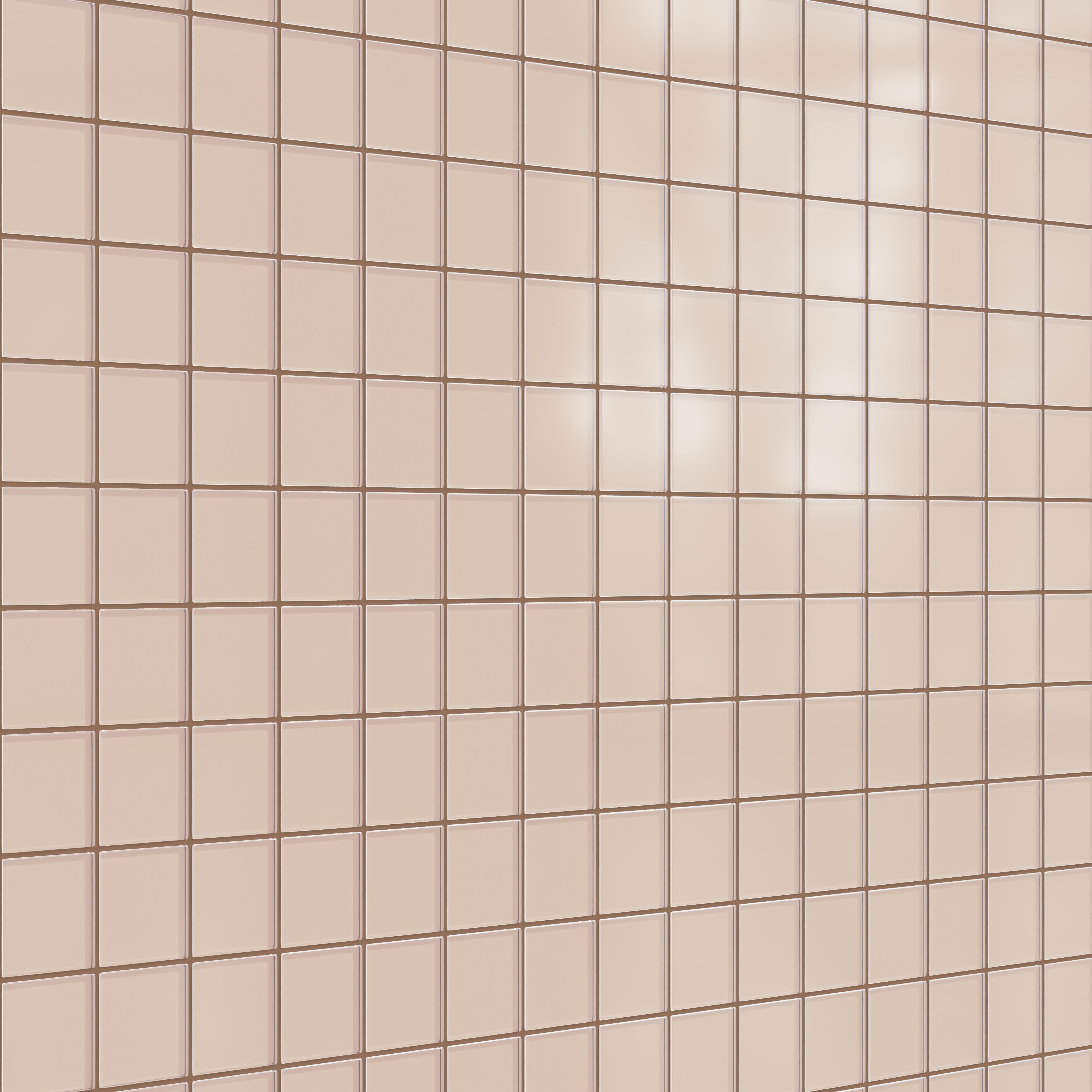 3x3 Straight Set Sheeted Glass Mosaic Tile in Rosy Finch Matte