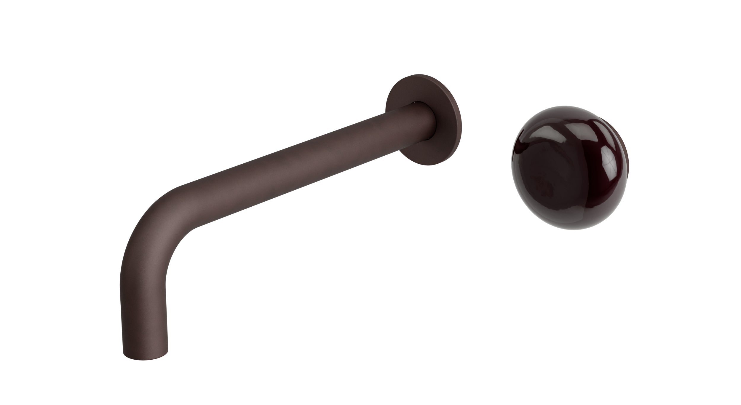 Foundry One Handle Wall Mount 7.5" Lavatory Faucet with Pebble Ceramic Knob Handle in Architectural Copper