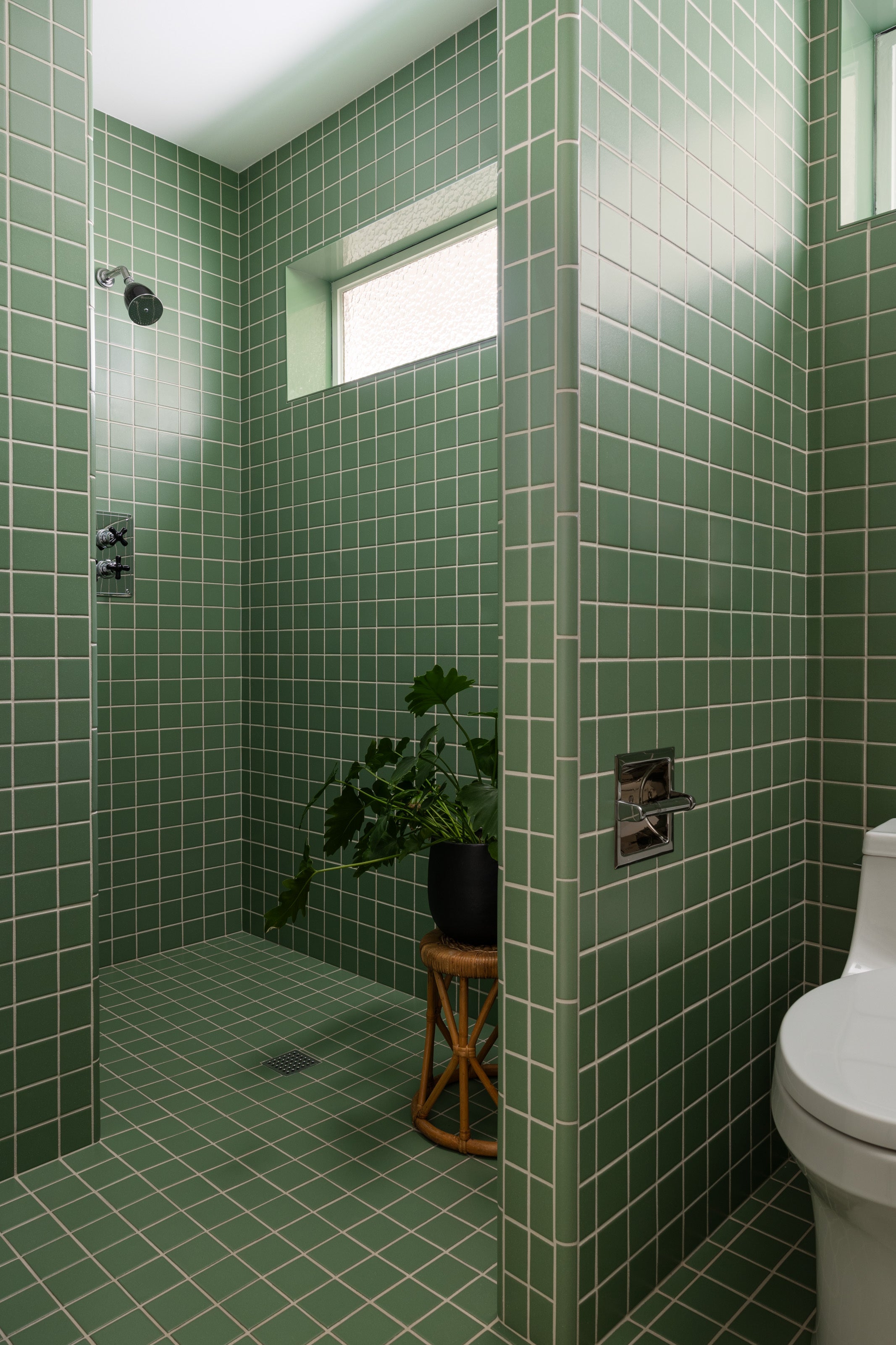 3x3 Straight Set Sheeted Original Ceramic Mosaic Tile in Sea Green Matte