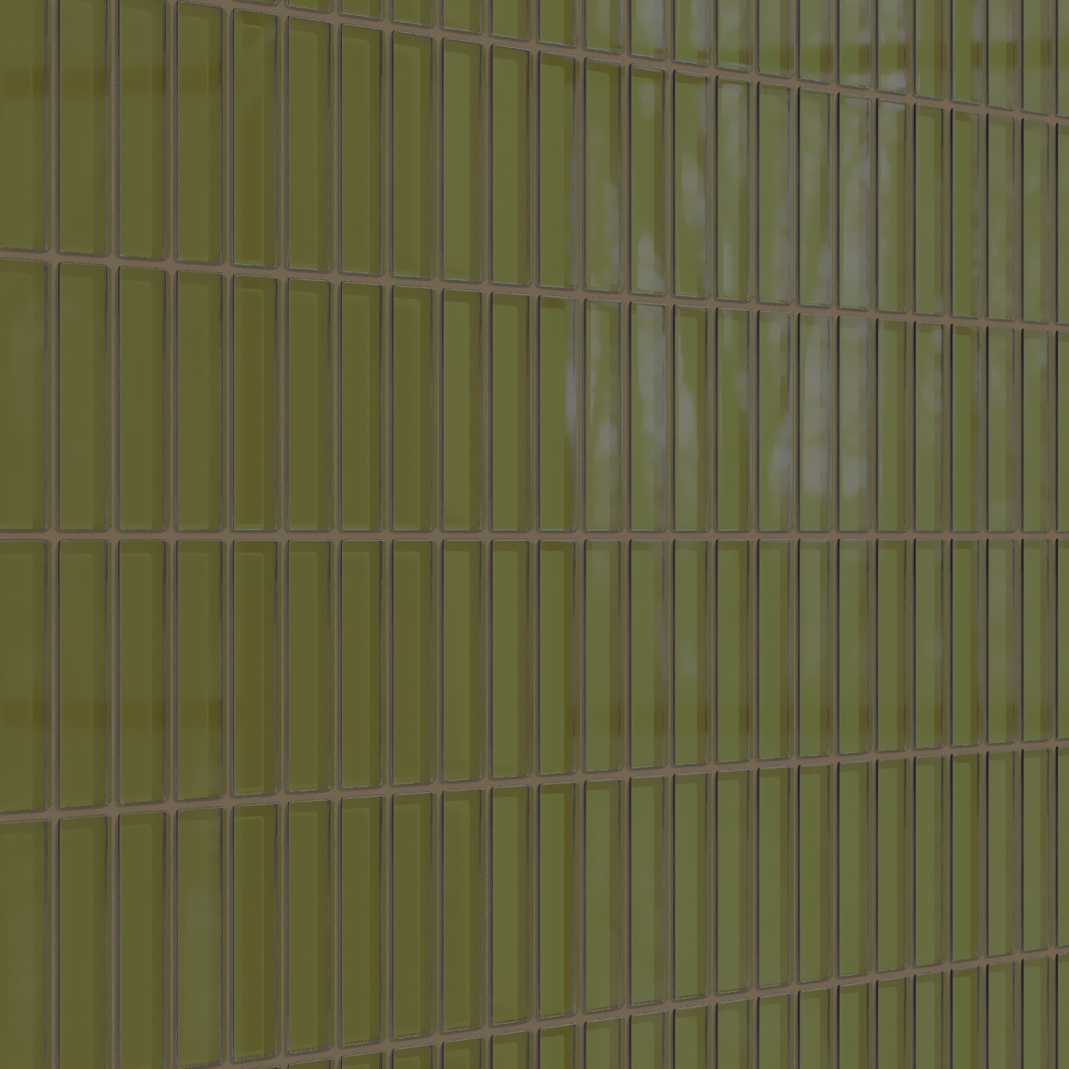 1x4 Straight Set Sheeted Glass Mosaic Tile in Cormorant Gloss