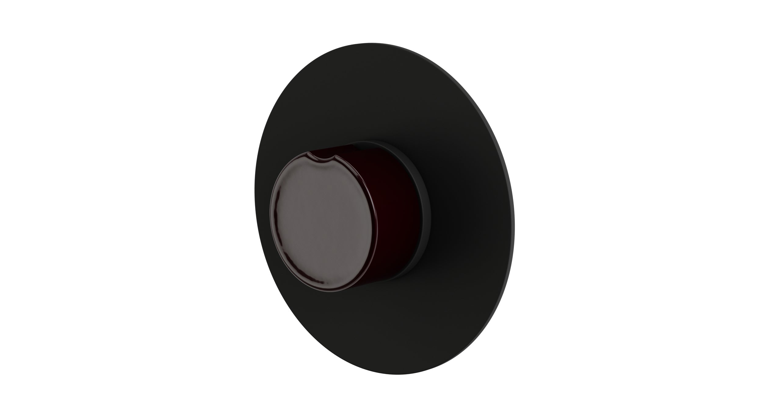 Foundry One Handle Wall Mount Shower Trim with Groove Ceramic Knob Handle in Matte Black