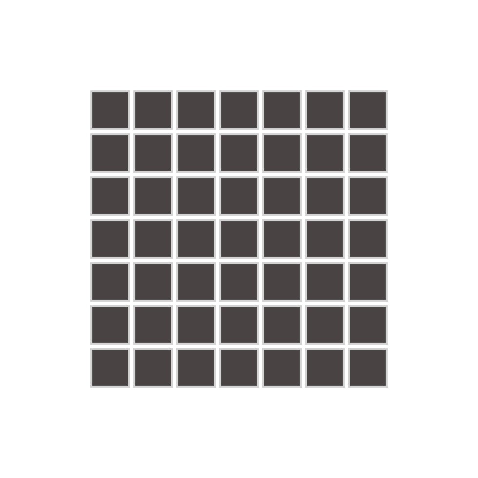 1x1 Straight Set Sheeted Original Ceramic Mosaic Tile in Carbon Gloss