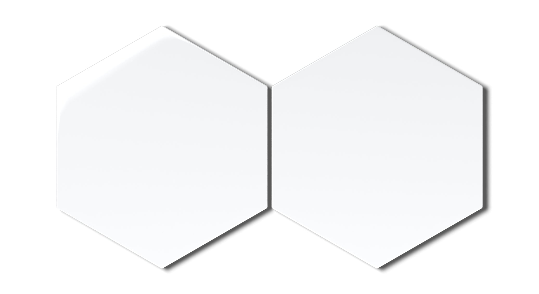 8" Hexagon Natural Press Ceramic Tile in Gesso Gloss