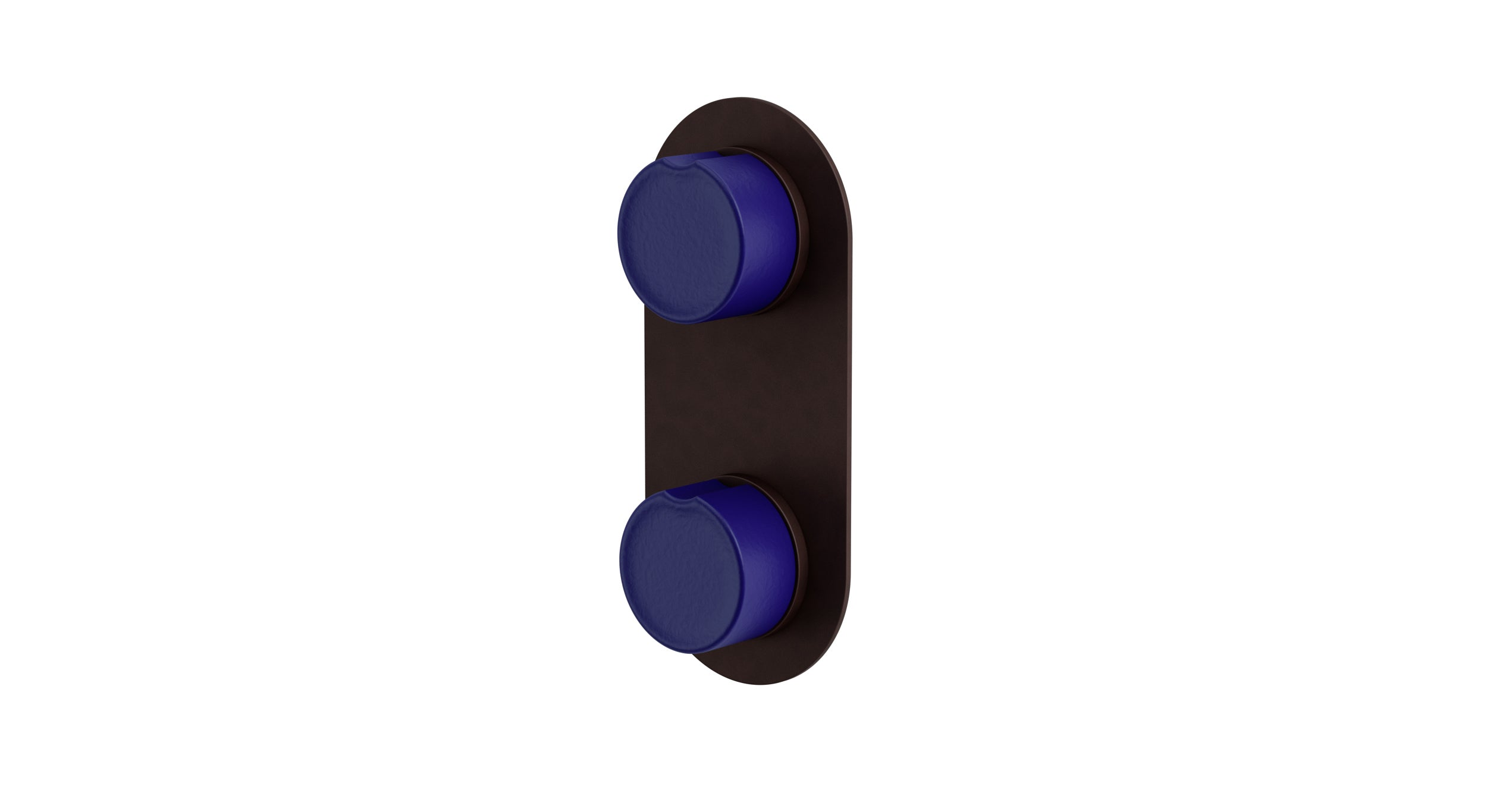 Foundry Two Handle Wall Mount Shower Trim with Groove Ceramic Knob Handles in Architectural Copper