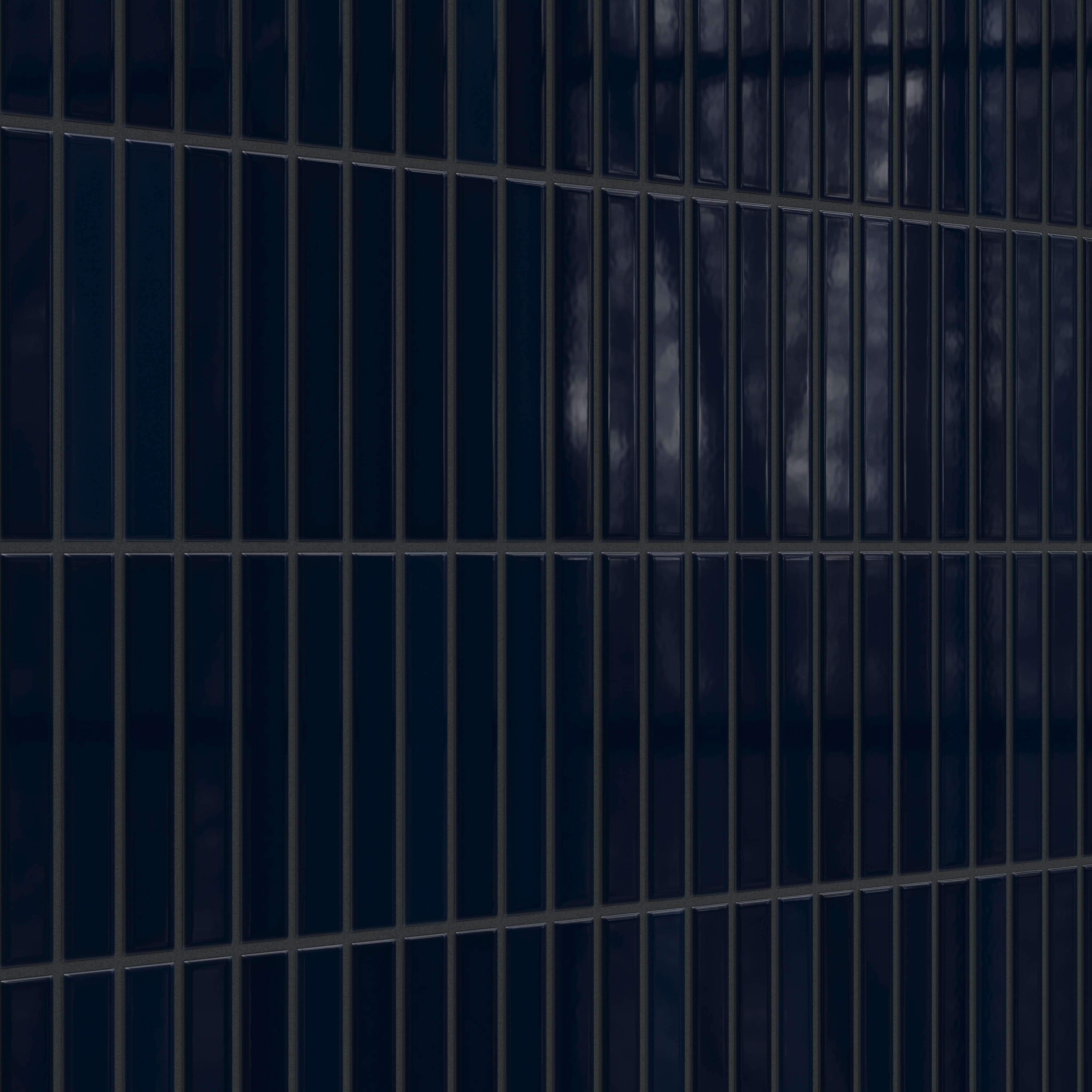 1x6 Straight Set Sheeted Original Ceramic Mosaic Tile in Navy Blue Gloss