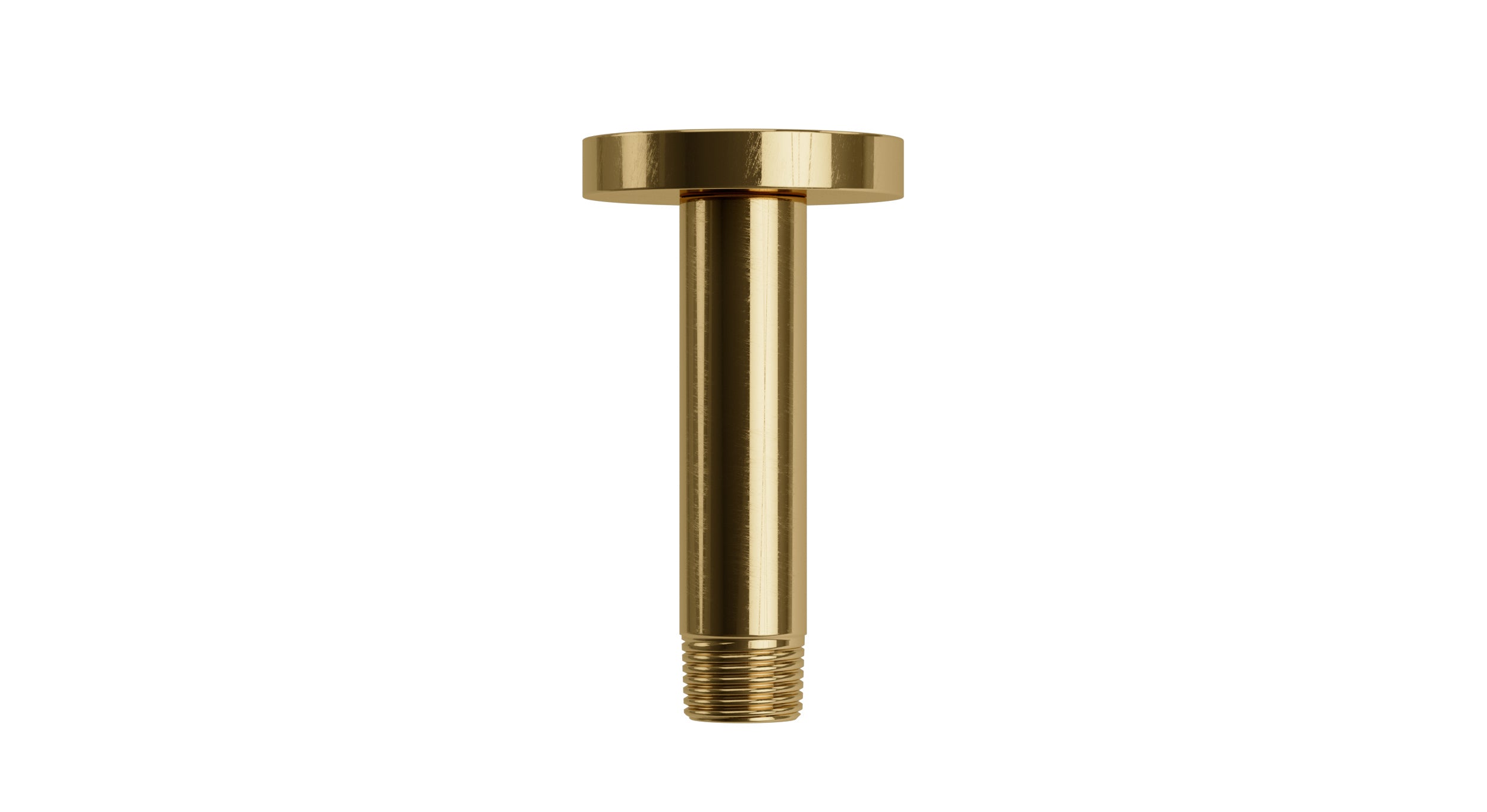 Contour & Foundry 4" Straight Shower Arm with Flange in Uncoated Polished Brass