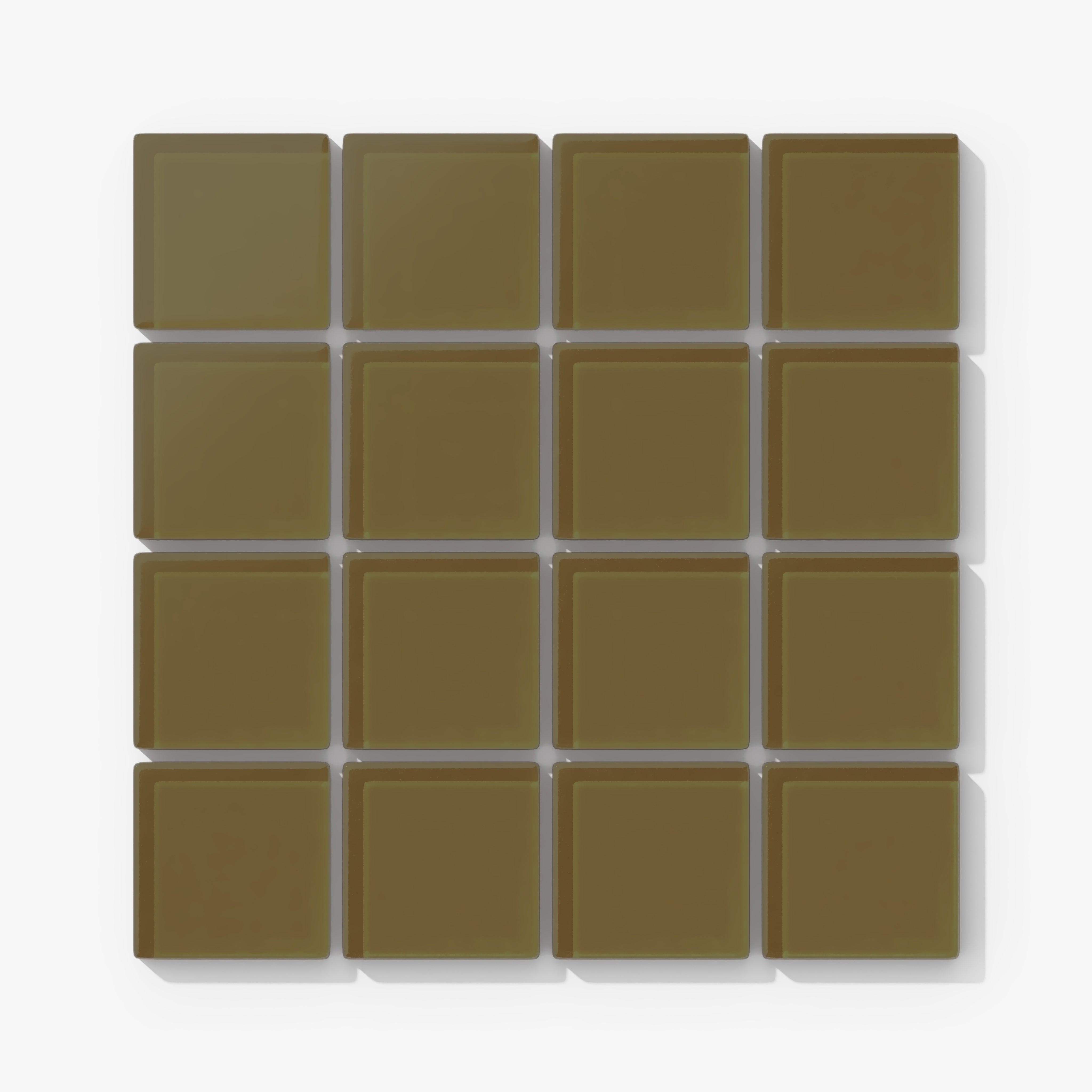 2x2 Straight Set Sheeted Glass Mosaic Tile in Merlin Matte