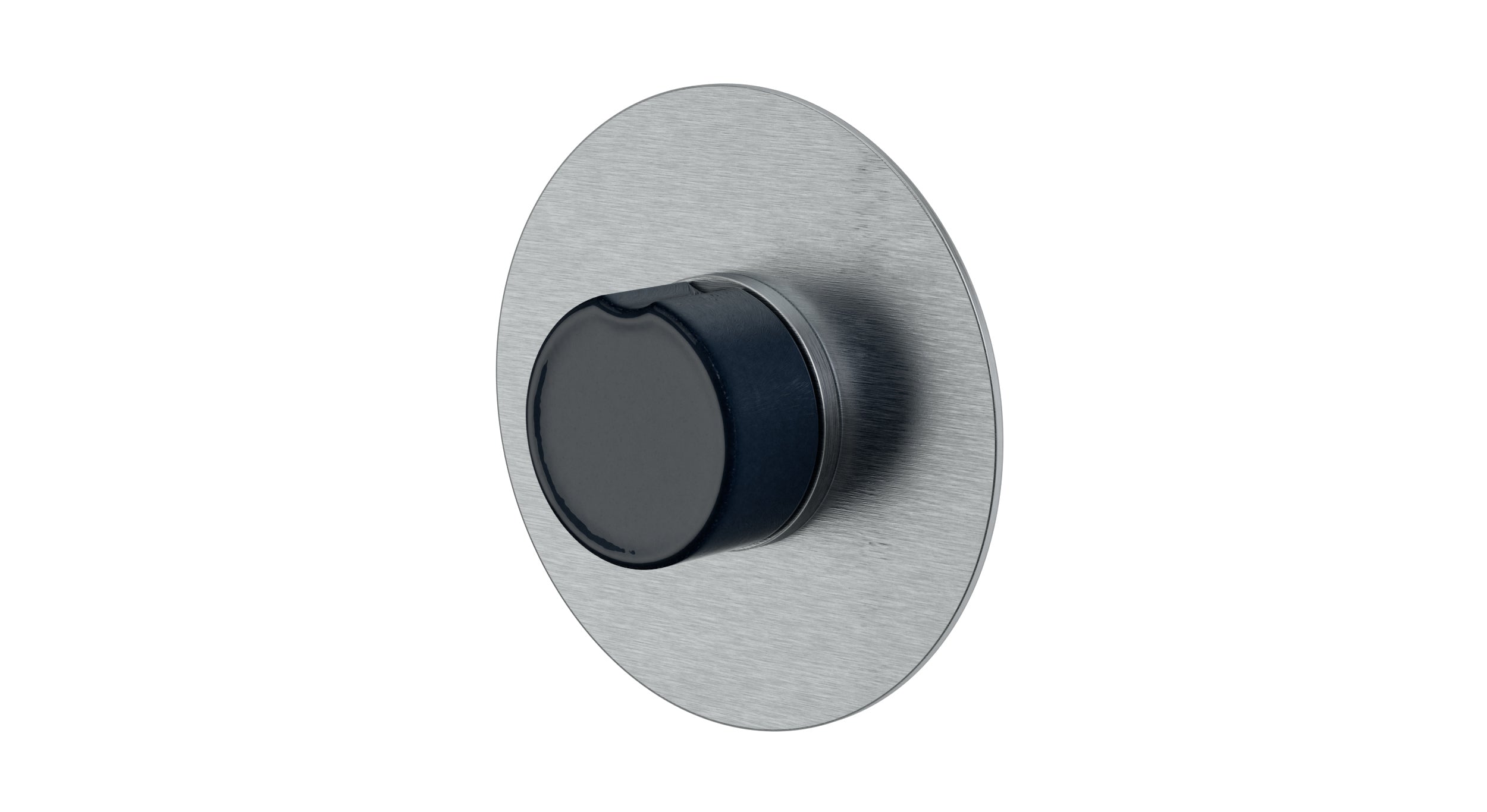 Foundry One Handle Wall Mount Shower Trim with Groove Ceramic Knob Handle in Satin Chrome