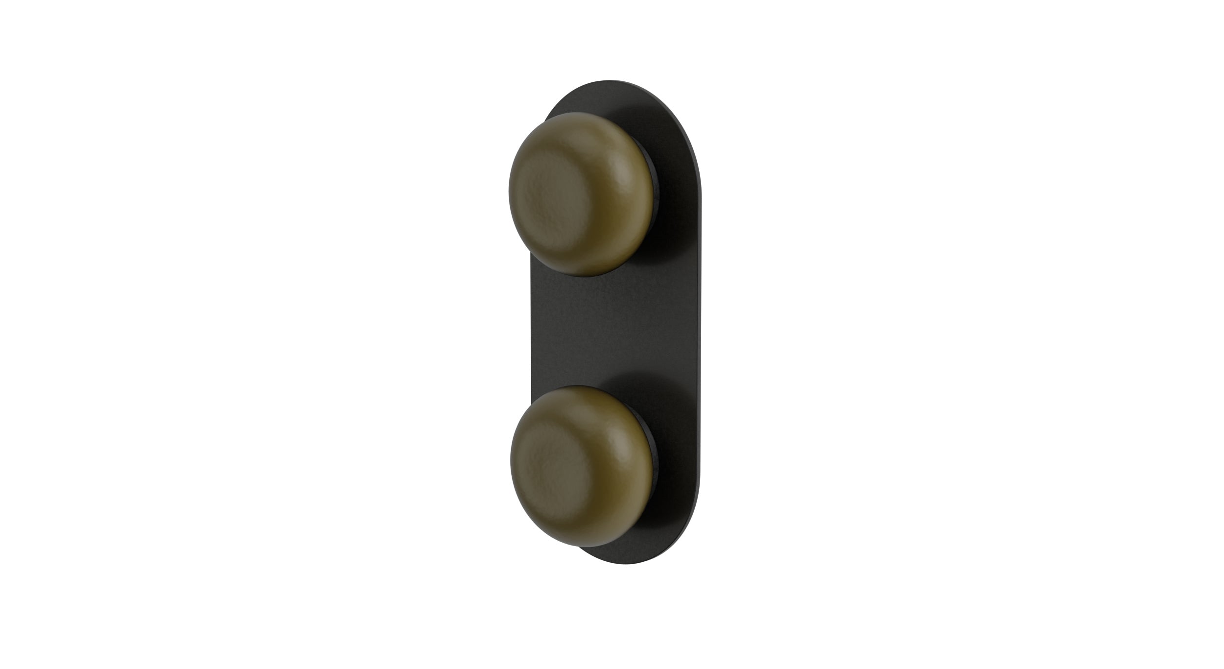 Foundry Two Handle Wall Mount Shower Trim with Pebble Ceramic Knob Handles in Blackened Nickel