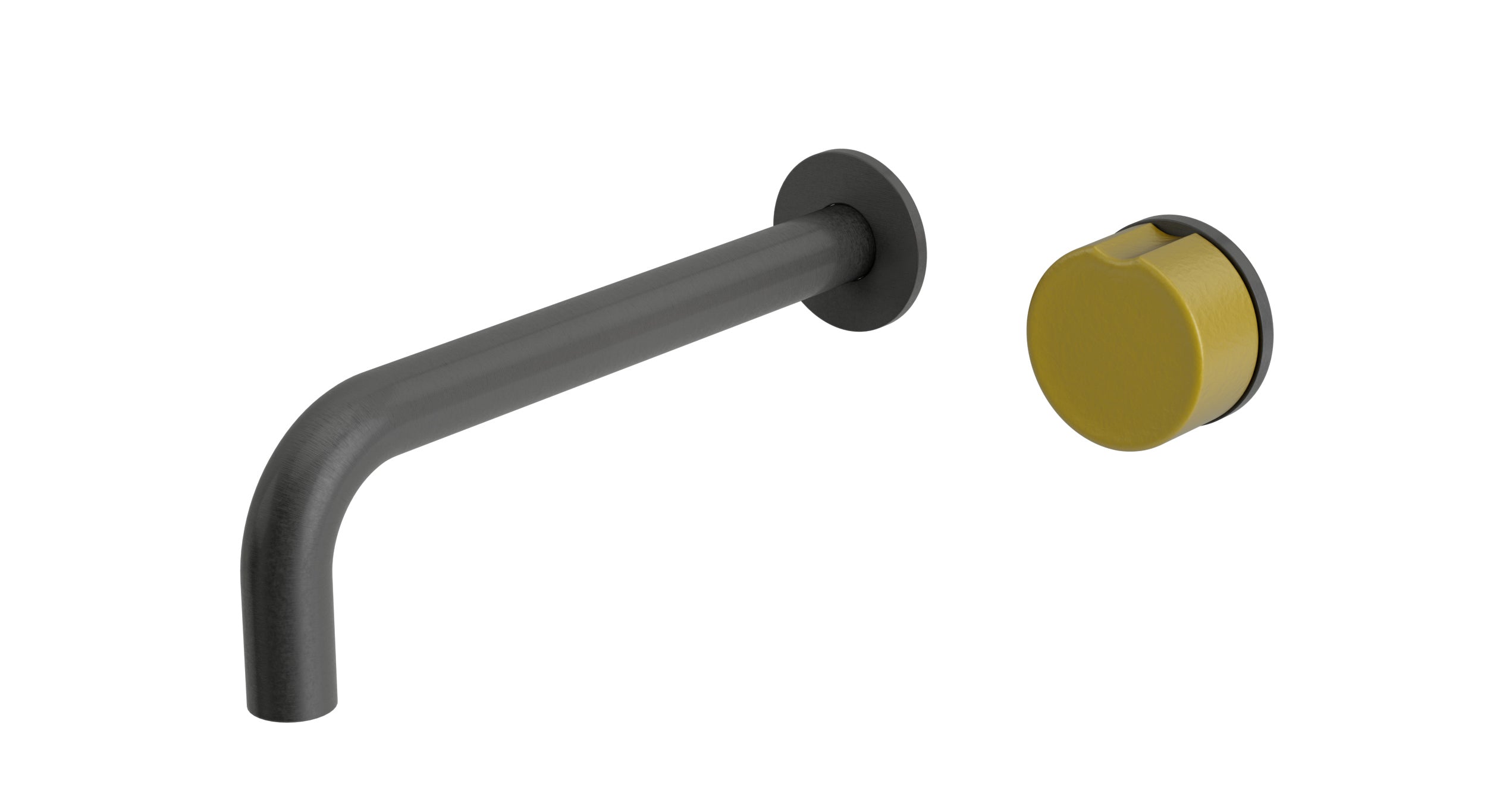 Foundry One Handle Wall Mount 7.5" Lavatory Faucet with Groove Ceramic Knob Handle in Blackened Nickel