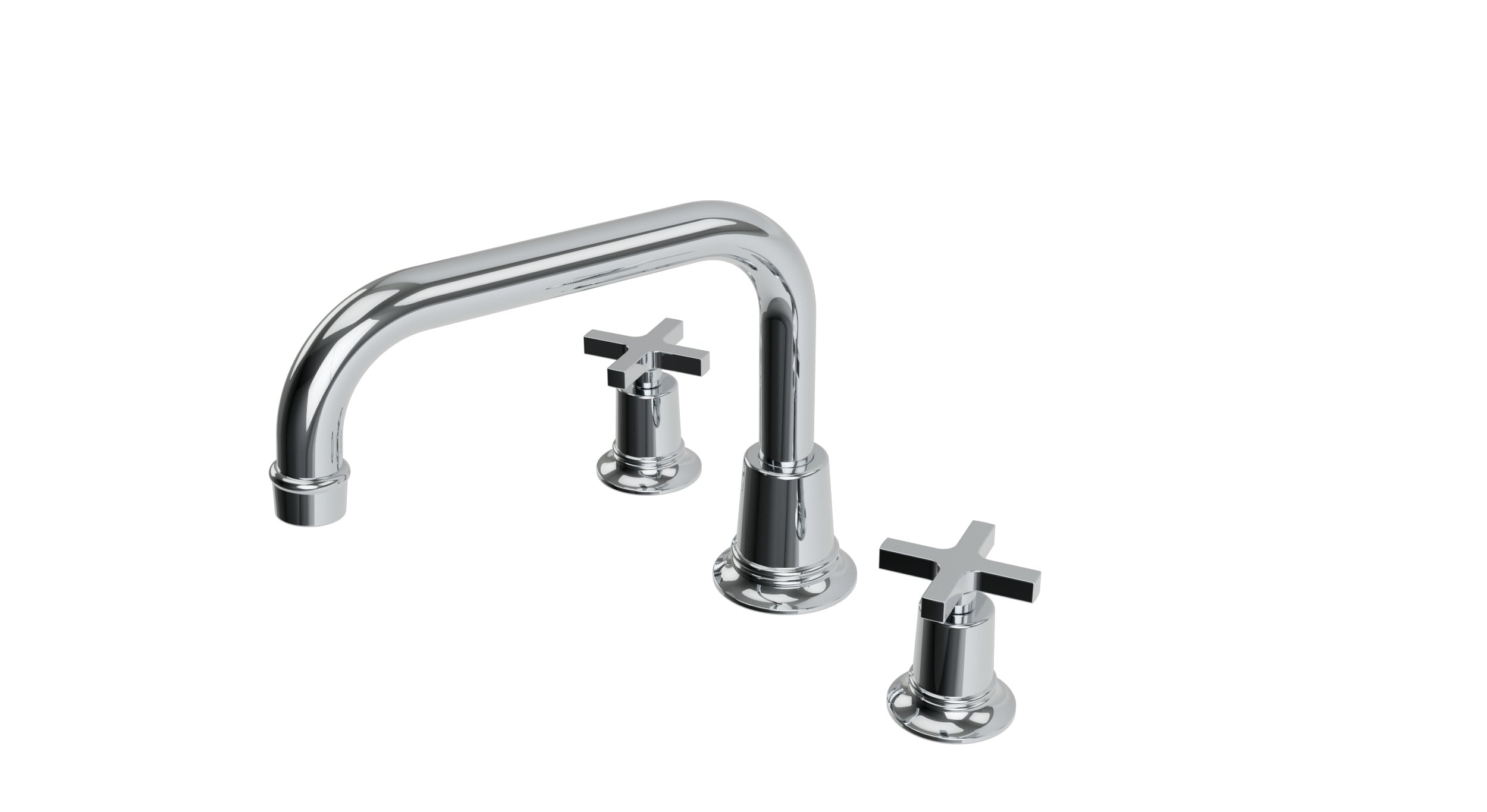Emerson Two Handle Deck Mount Squaretop Bath Trim with Classic Cross Handles
