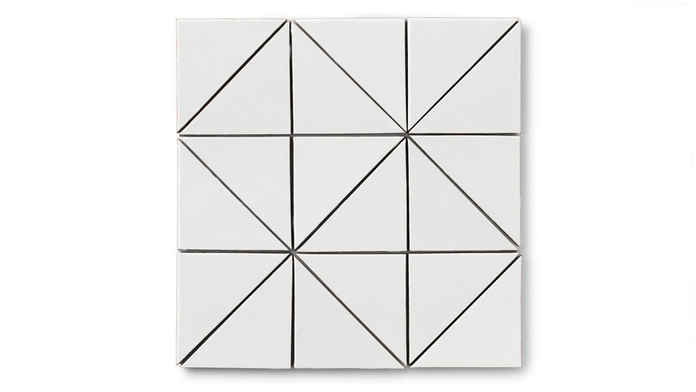 4" Triangle Original Ceramic Tile in Frost Matte