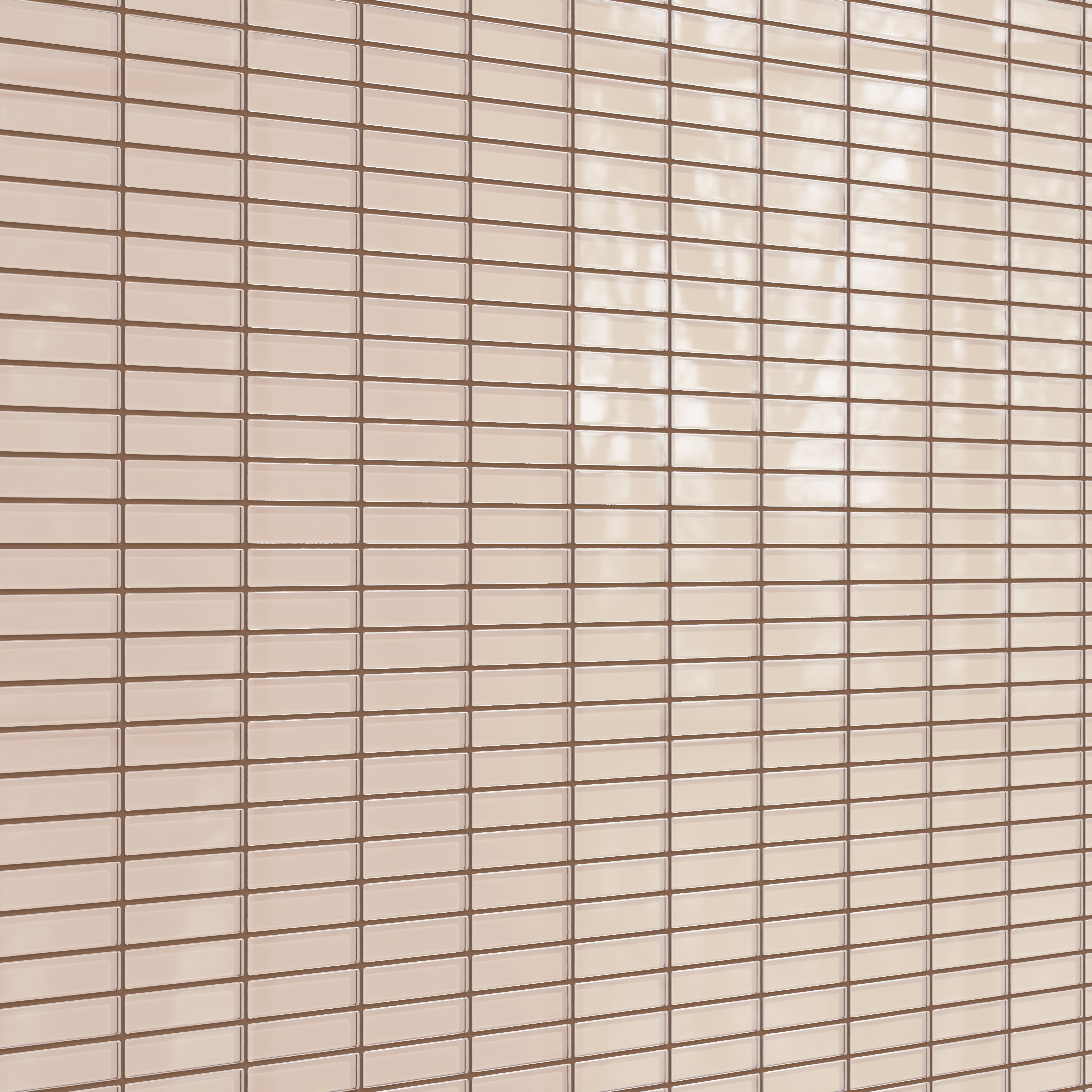 1x4 Straight Set Sheeted Glass Mosaic Tile in Rosy Finch Gloss