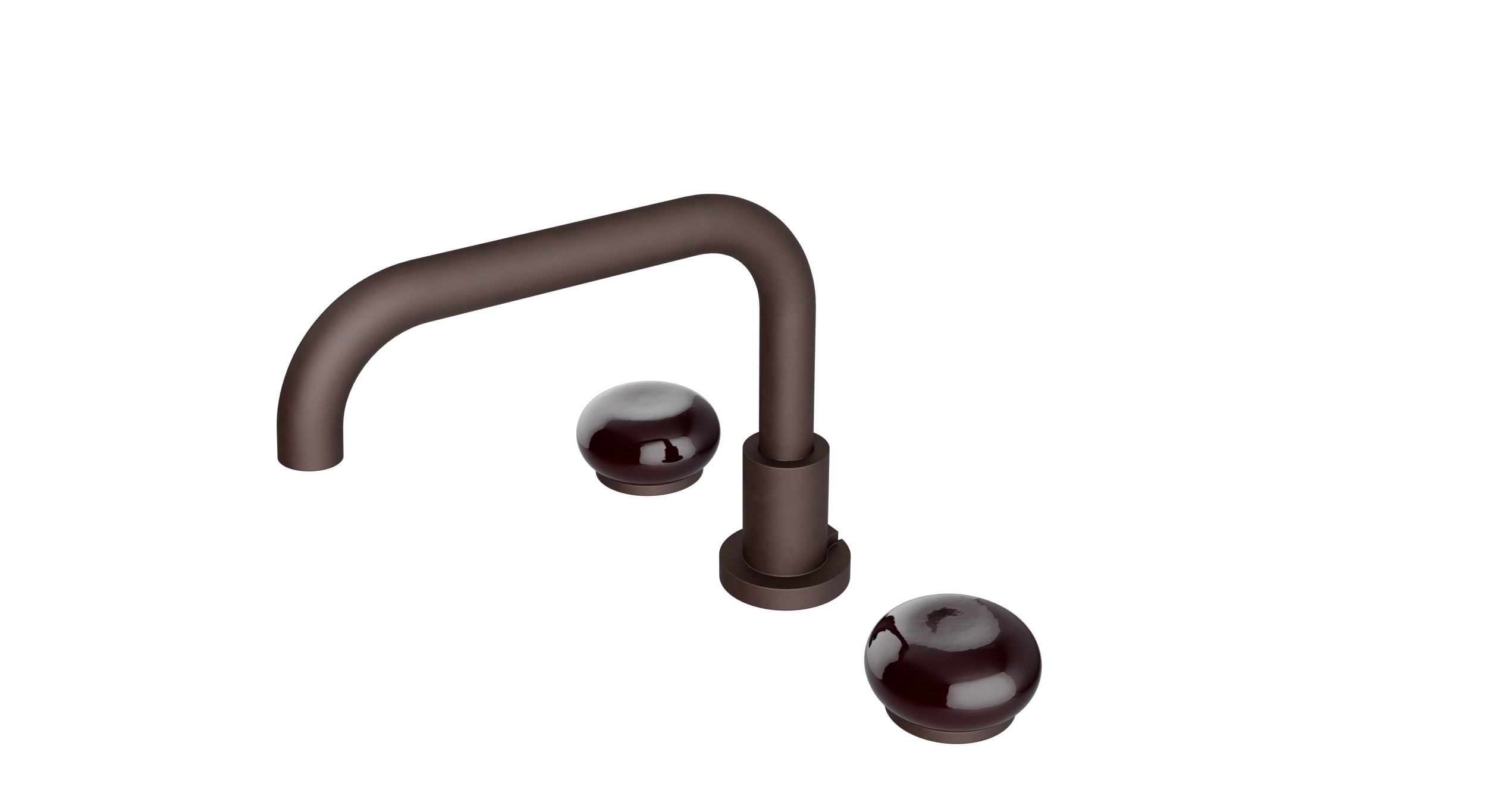 Foundry Two Handle Deck Mount Squaretop Bath Trim with Pebble Ceramic Knob Handles in Architectural Copper