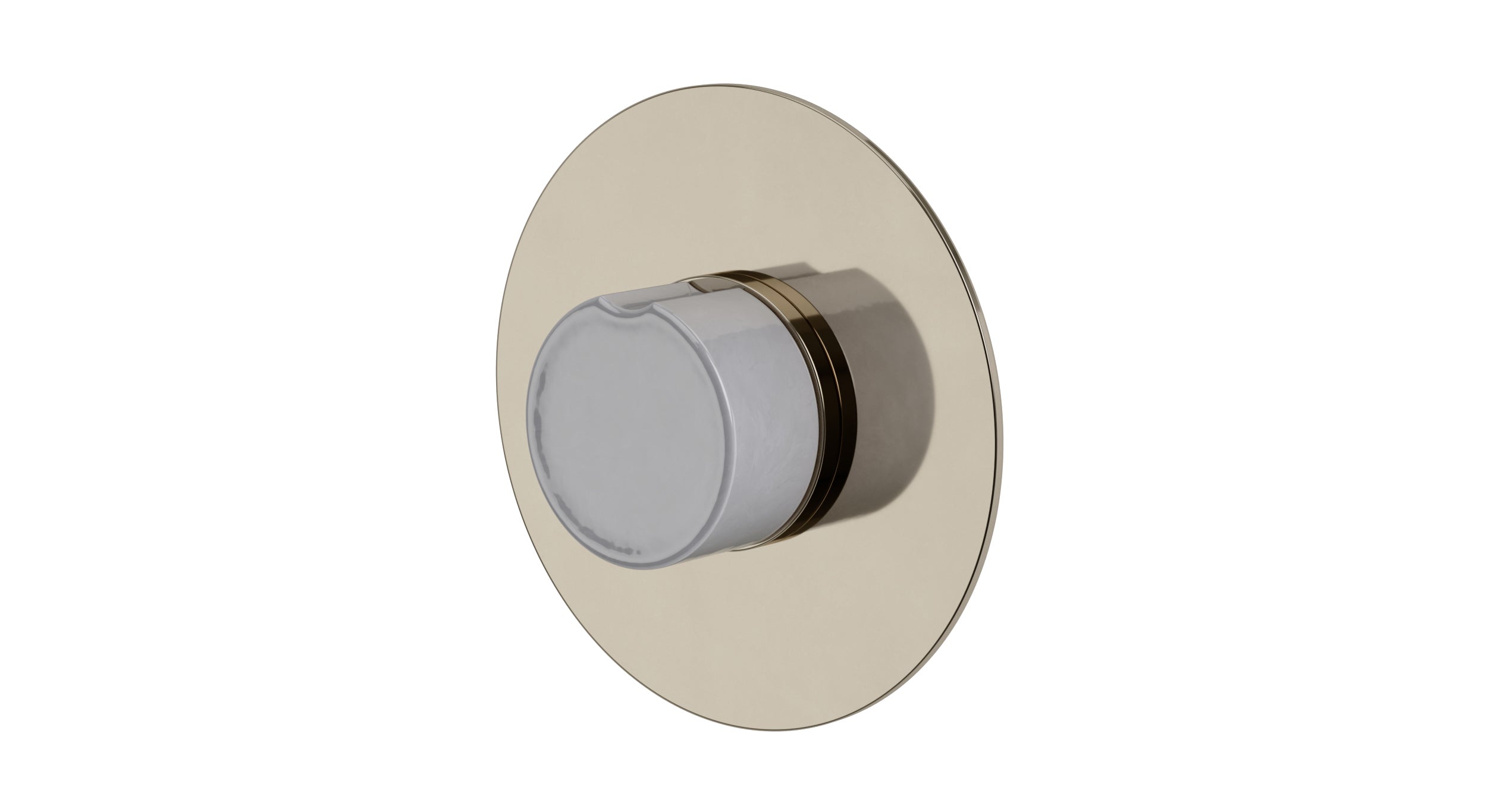 Foundry One Handle Wall Mount Shower Trim with Groove Ceramic Knob Handle in Polished Nickel