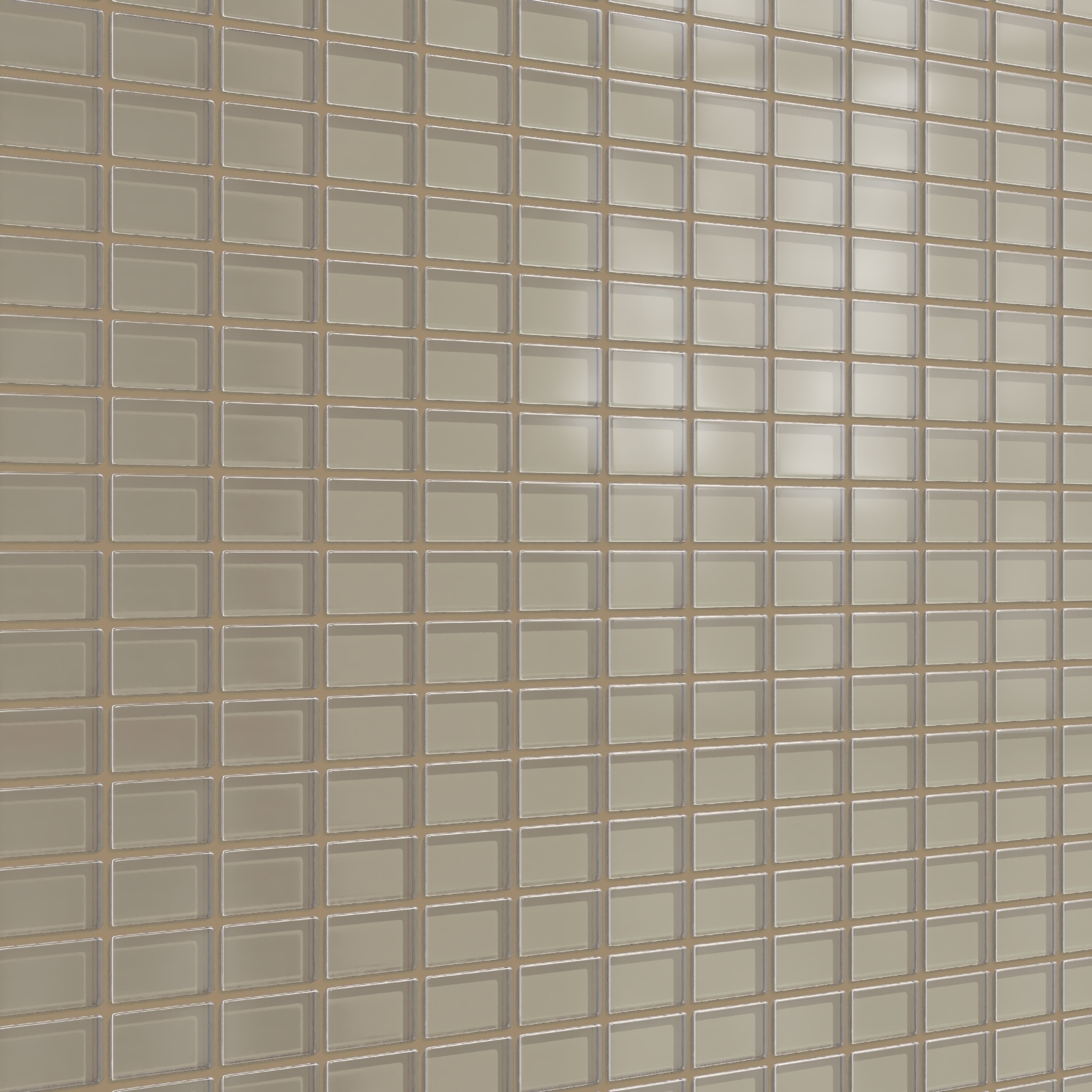 1x2 Straight Set Sheeted Glass Mosaic Tile in Quail Matte
