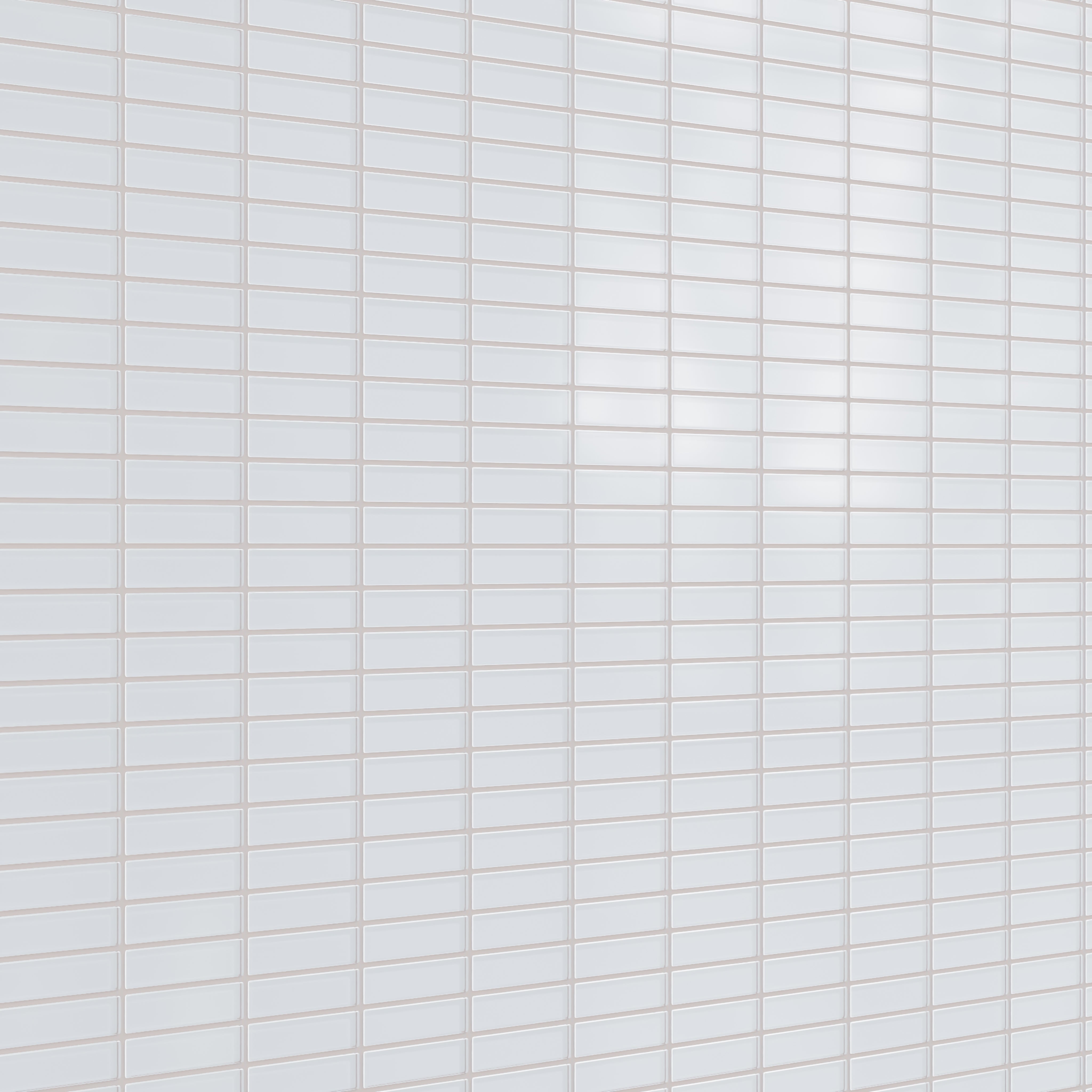 1x4 Straight Set Sheeted Glass Mosaic Tile in Snowy Owl Matte