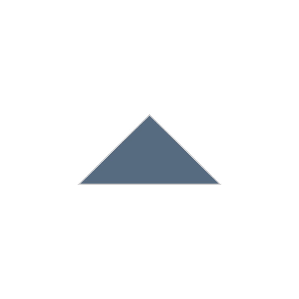 4" Triangle Original Ceramic Tile in Slate Blue Matte