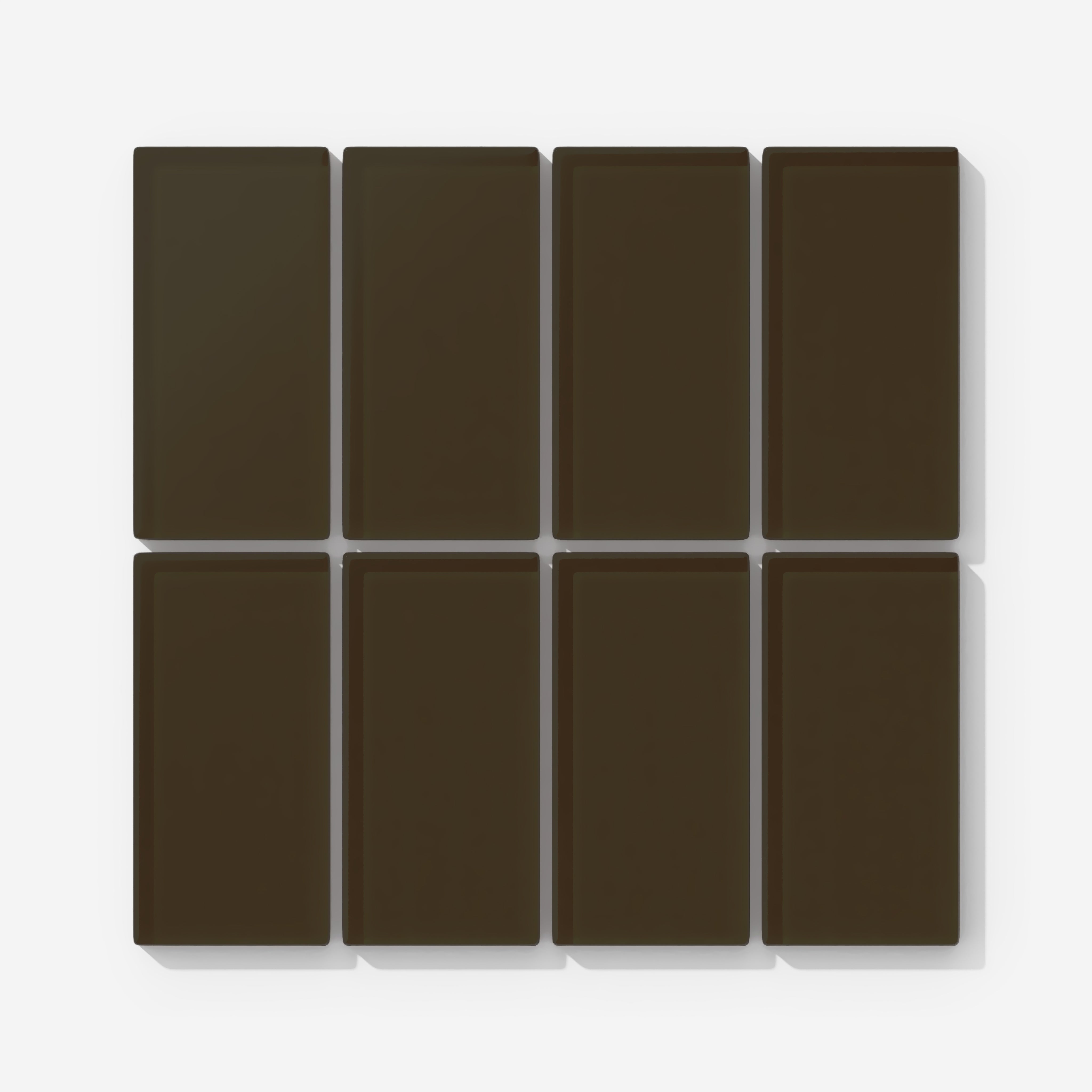 2x4 Straight Set Sheeted Glass Mosaic Tile in Osprey Matte
