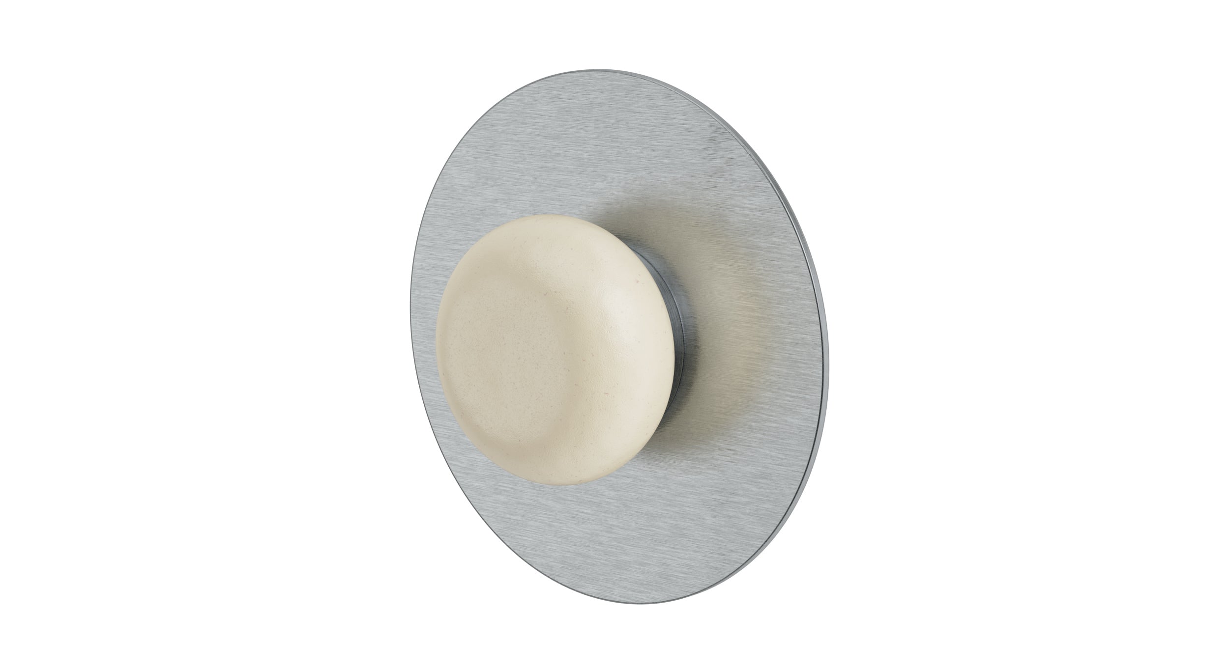 Foundry One Handle Wall Mount Shower Trim with Pebble Ceramic Knob Handle in Satin Chrome
