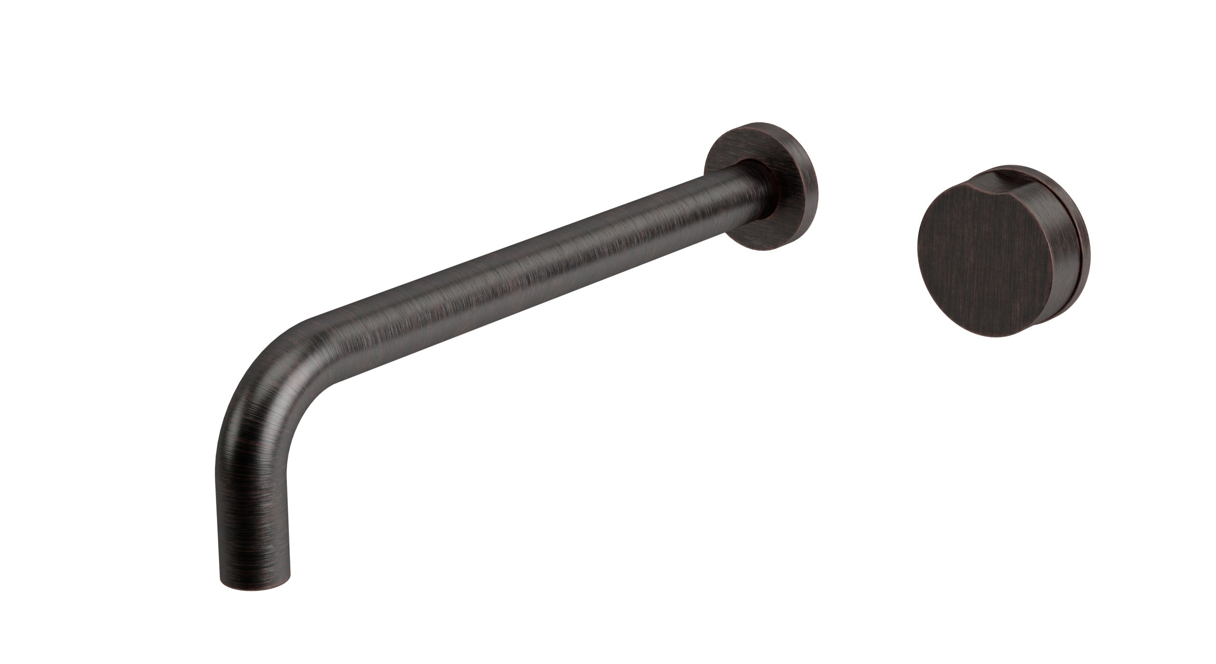Foundry One Handle Wall Mount 12" Lavatory Faucet with Barrel Knob Handle in Antique Bronze