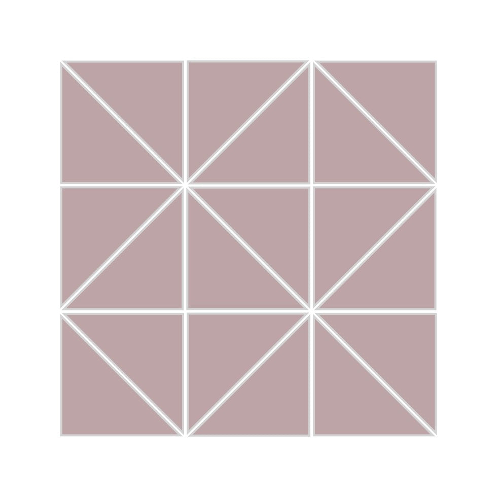 3" Triangle Sheeted - Quadrant Original Ceramic Mosaic Tile in Painted Sky Matte