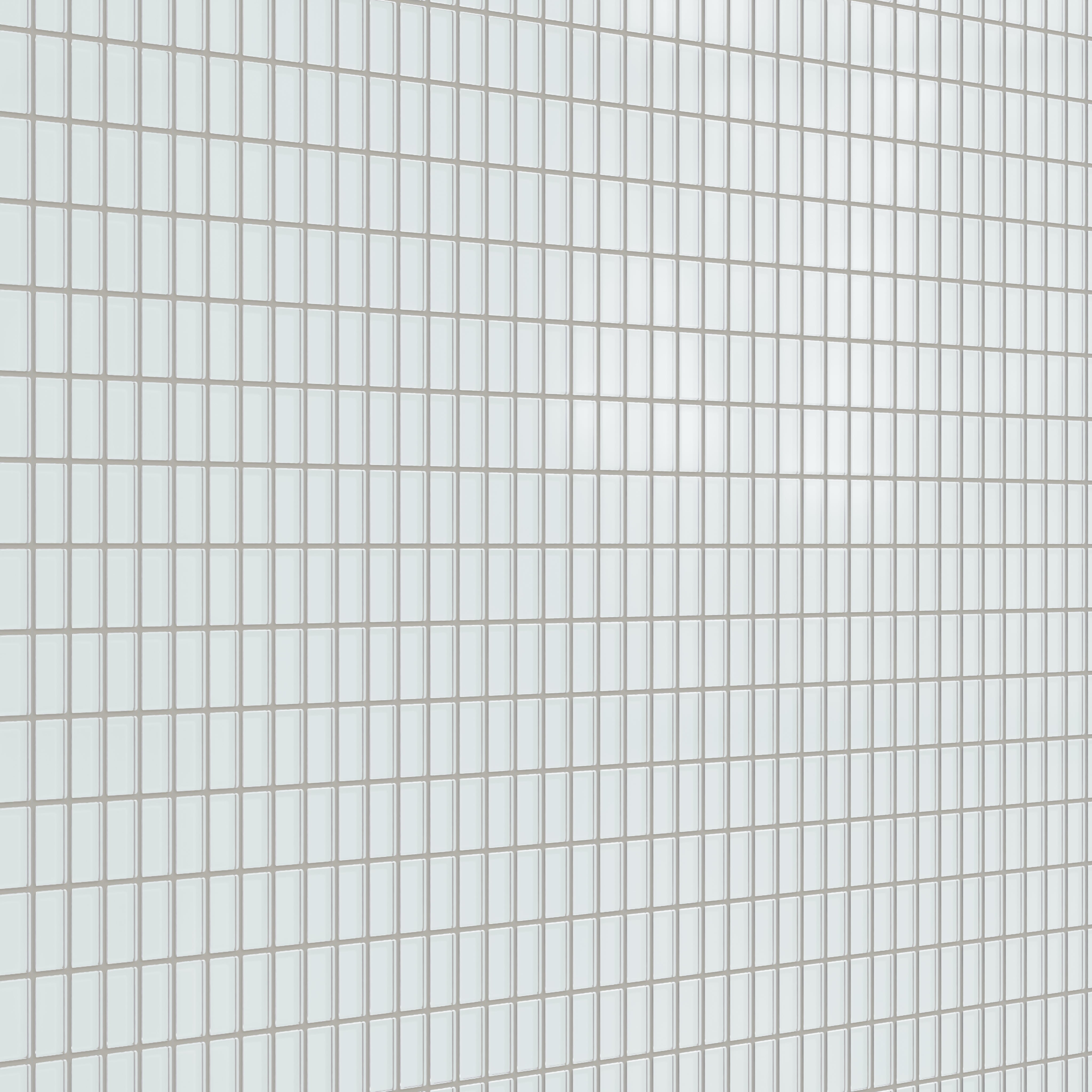 1x2 Straight Set Sheeted Glass Mosaic Tile in Warbler Matte
