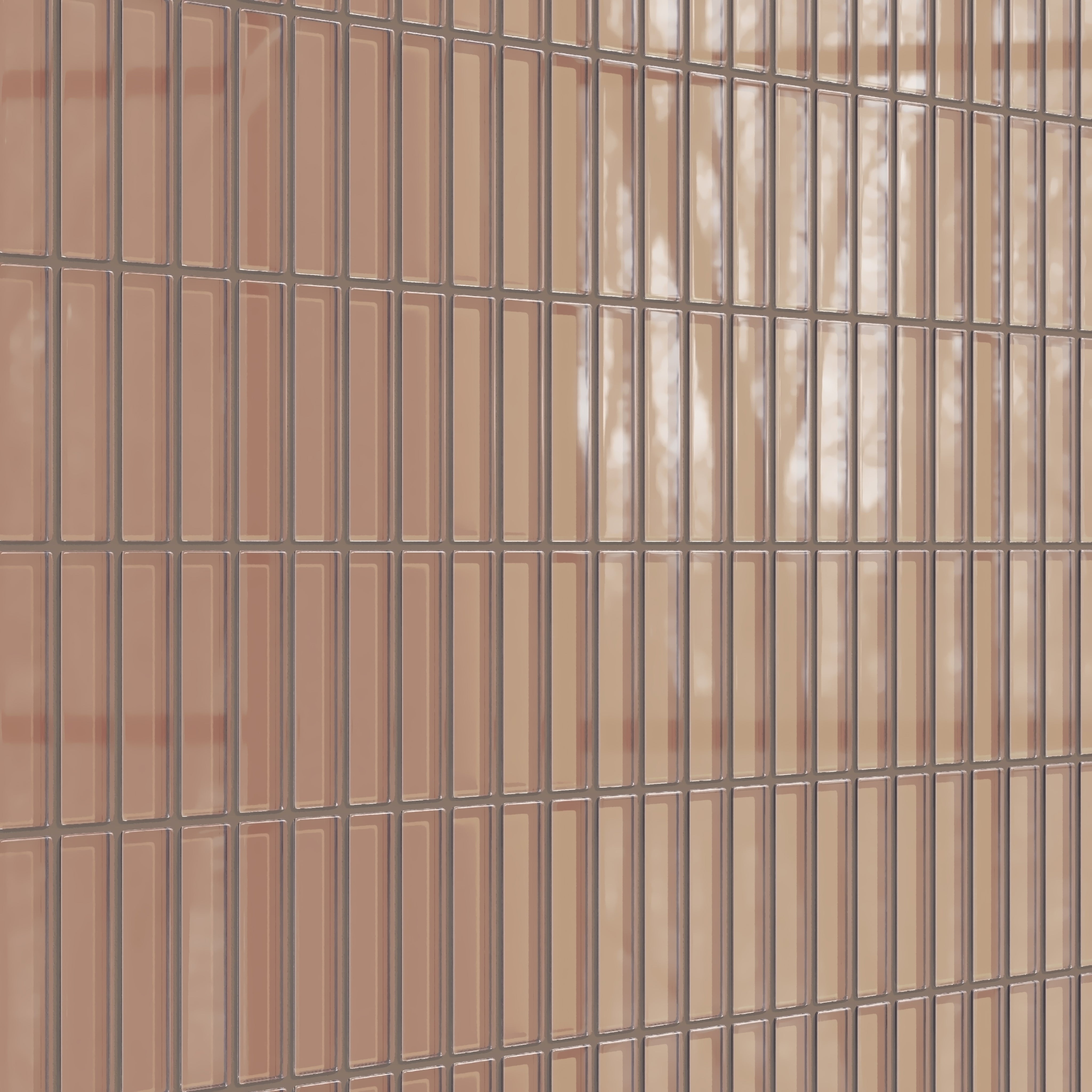 1x4 Straight Set Sheeted Glass Mosaic Tile in Sora Gloss