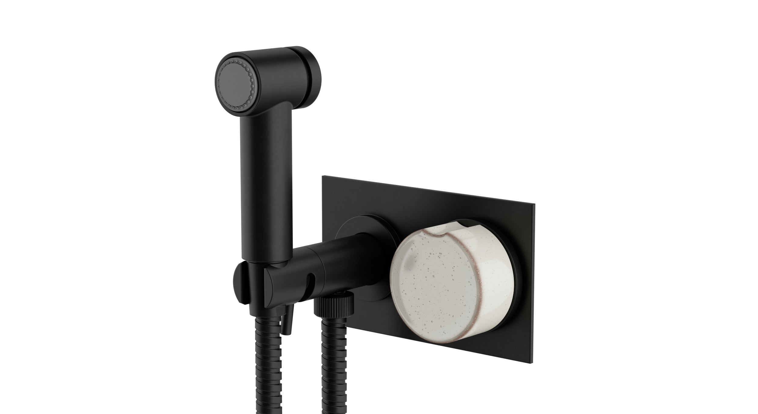 Foundry One Handle Wall Mount Bidet Trim with Groove Ceramic Knob Handle in Oil Rubbed Bronze