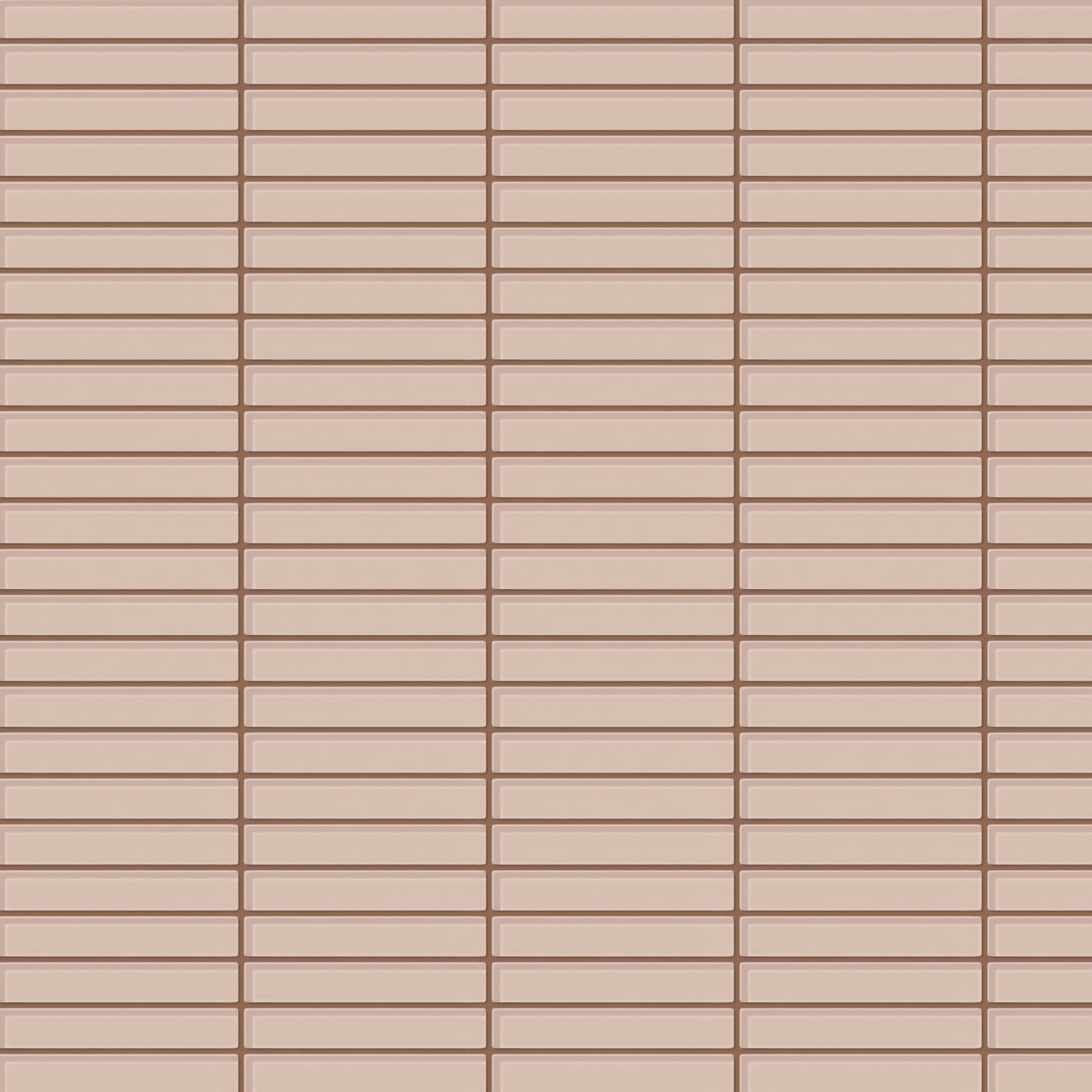 1x6 Straight Set Sheeted Glass Mosaic Tile in Rosy Finch Gloss