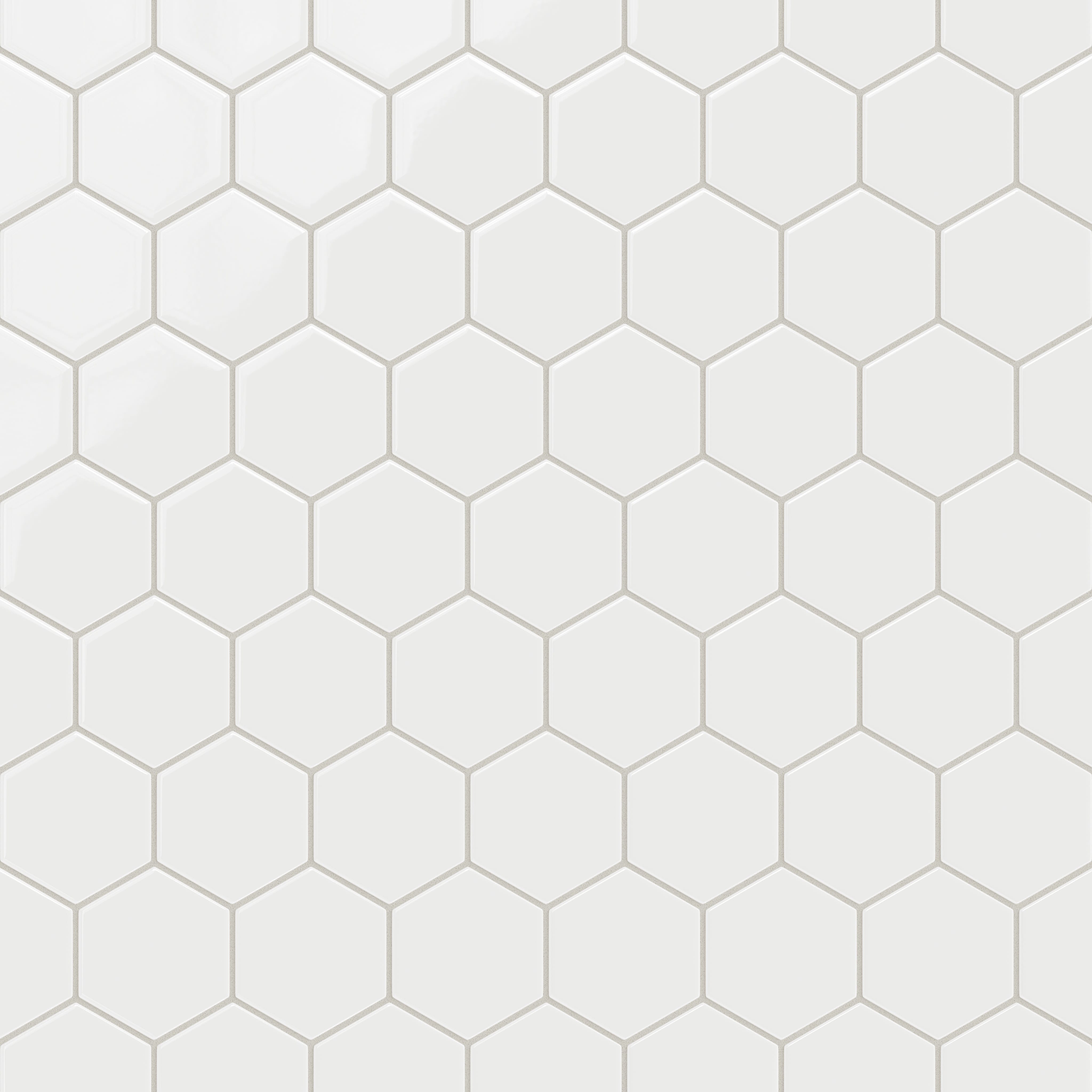 4 Inch Hexagon Quick Ship Sample in Calcite Gloss