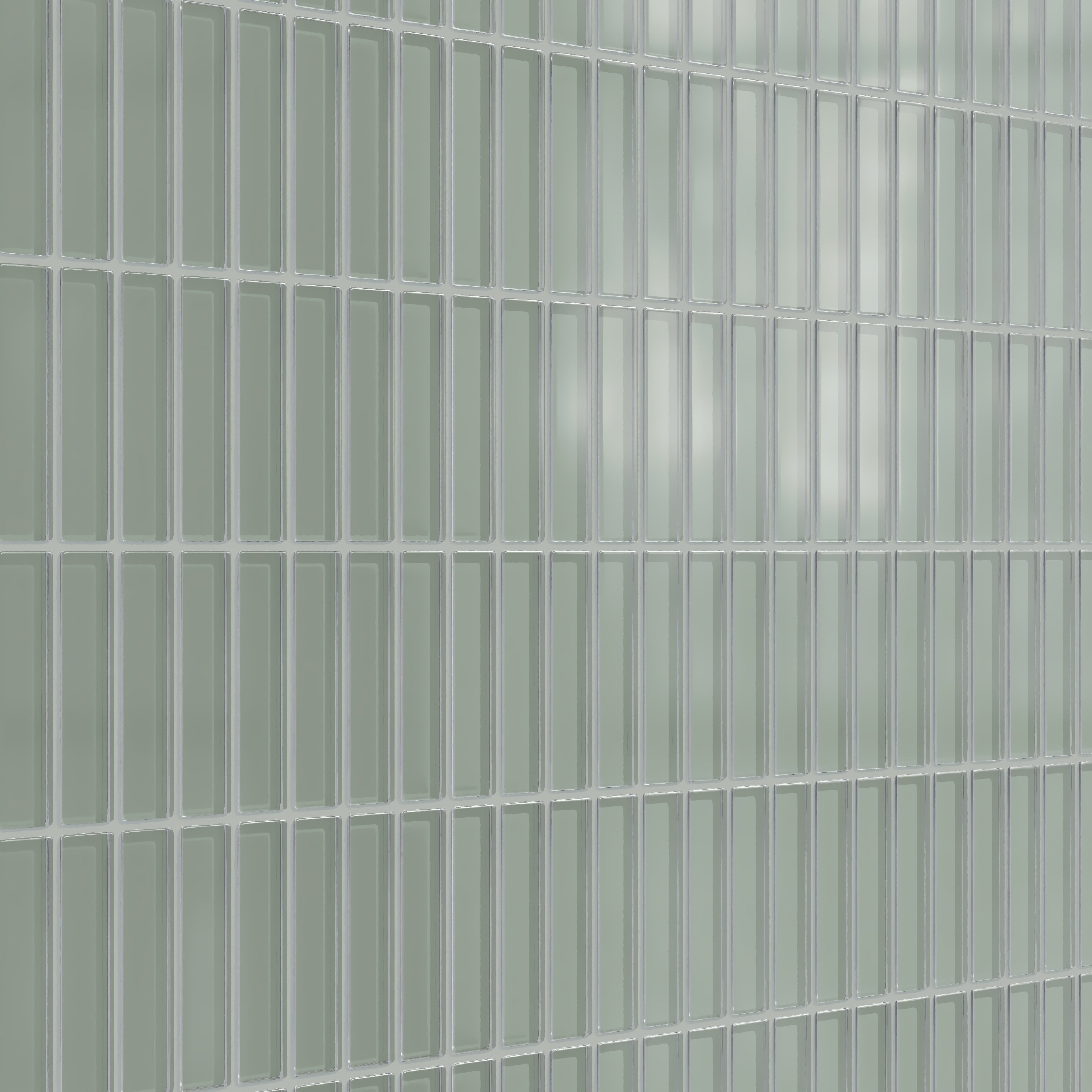 1x4 Straight Set Sheeted Glass Mosaic Tile in Hummingbird Matte