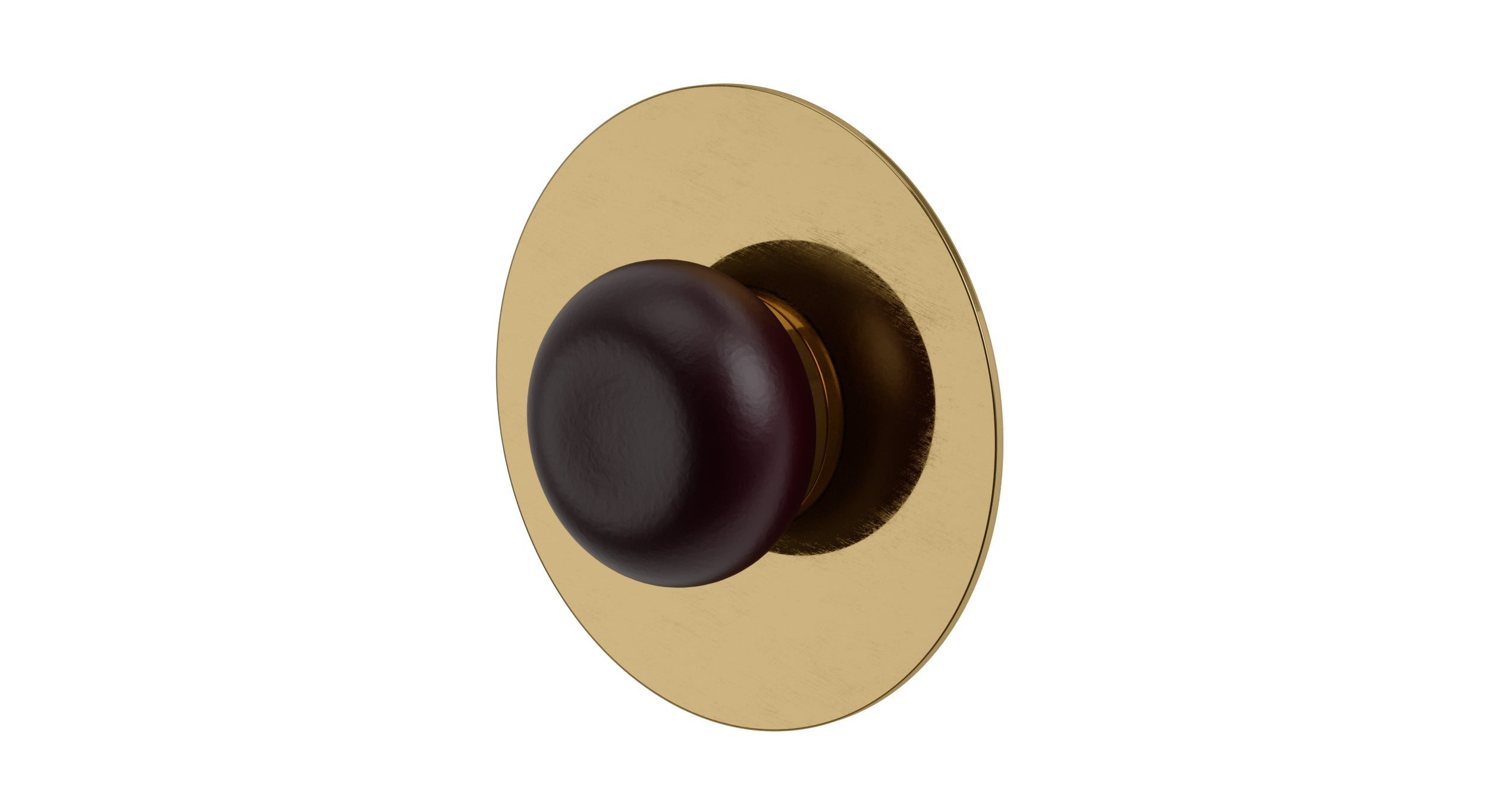 Foundry One Handle Wall Mount Shower Trim with Pebble Ceramic Knob Handle in Uncoated Polished Brass