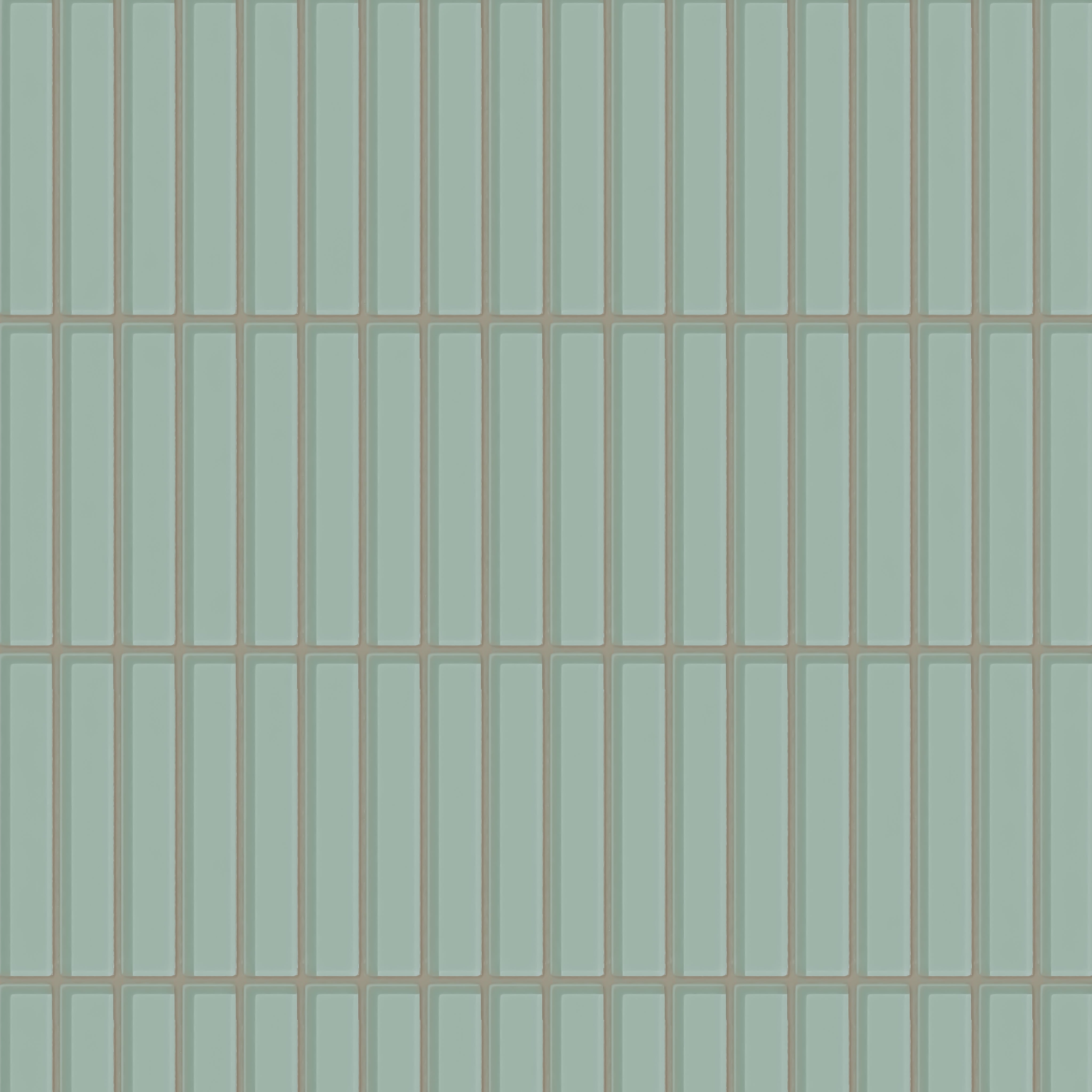 1x6 Straight Set Sheeted Glass Mosaic Tile in Kingfisher Gloss