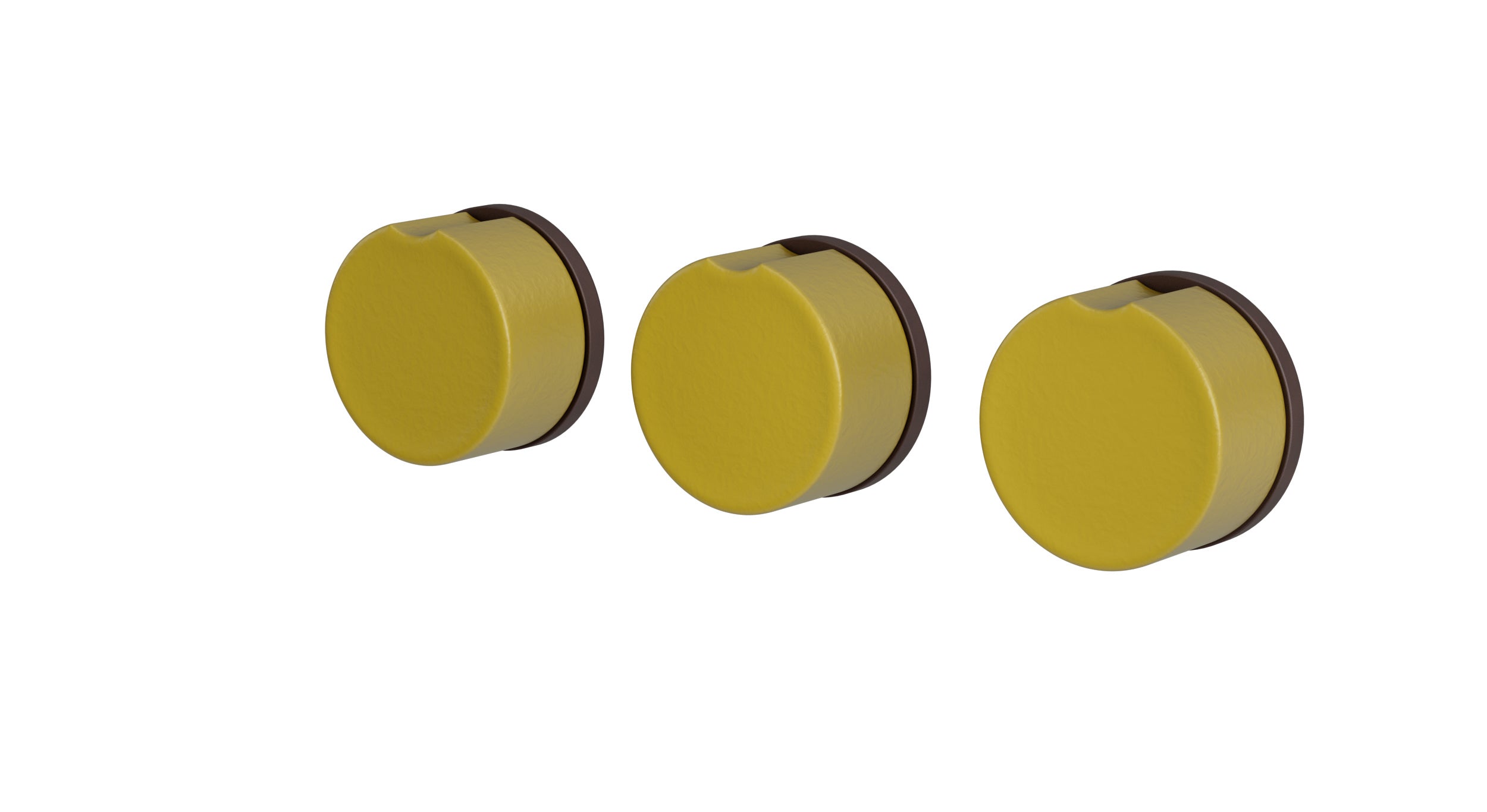 Foundry Three Handle Wall Mount Bath Trim with Diverter/Volume Control and Groove Ceramic Knob Handles in Architectural Copper