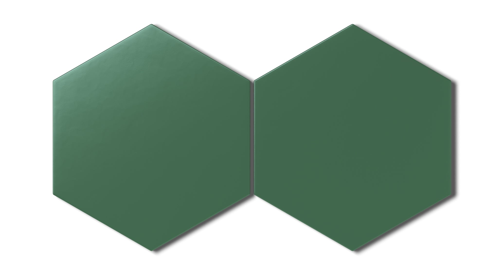 8" Hexagon Natural Press Ceramic Tile in Viridian Matte