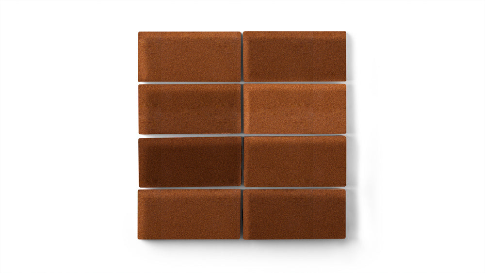 2x4 Straight Set Sheeted Original Ceramic Mosaic Tile in Antique