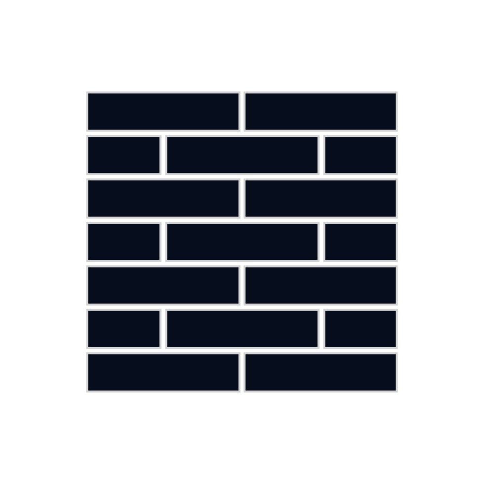 1x4 Half Offset Sheeted Original Ceramic Mosaic Tile in Navy Blue Matte