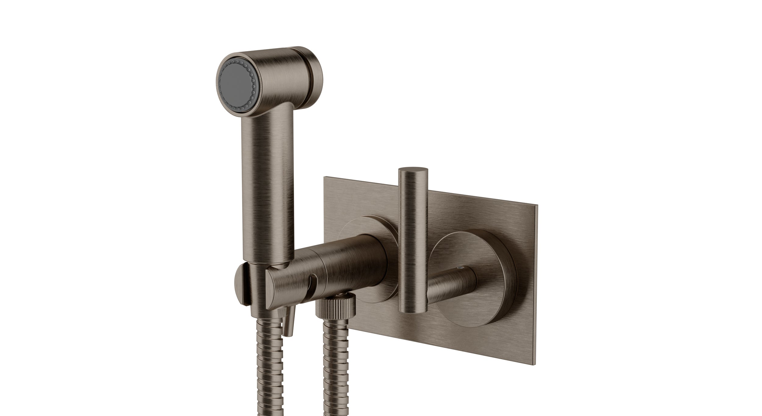 Contour One Handle Wall Mount Bidet Trim with Soft Lever Handle in Antique Nickel