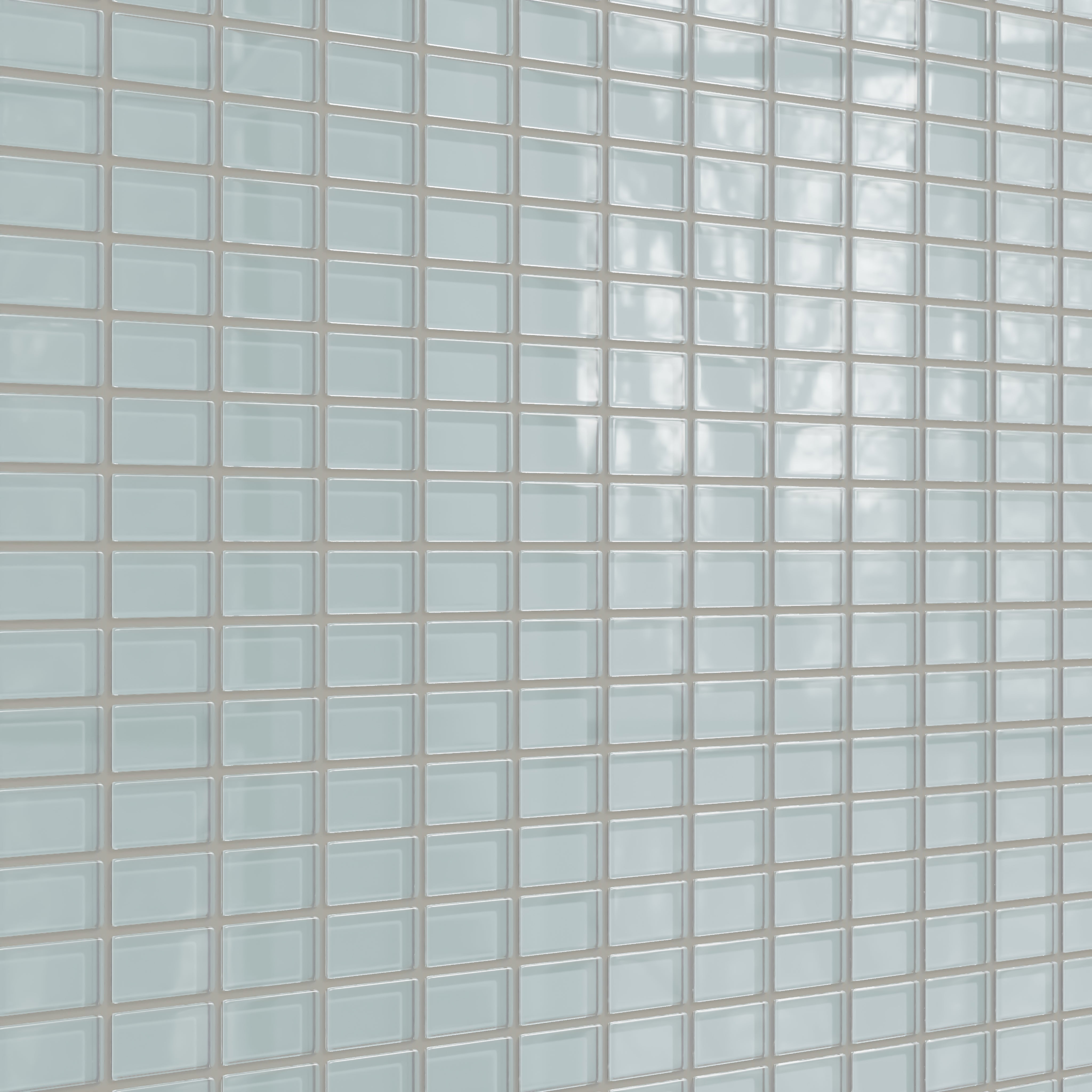 1x2 Straight Set Sheeted Glass Mosaic Tile in Great Blue Heron Gloss