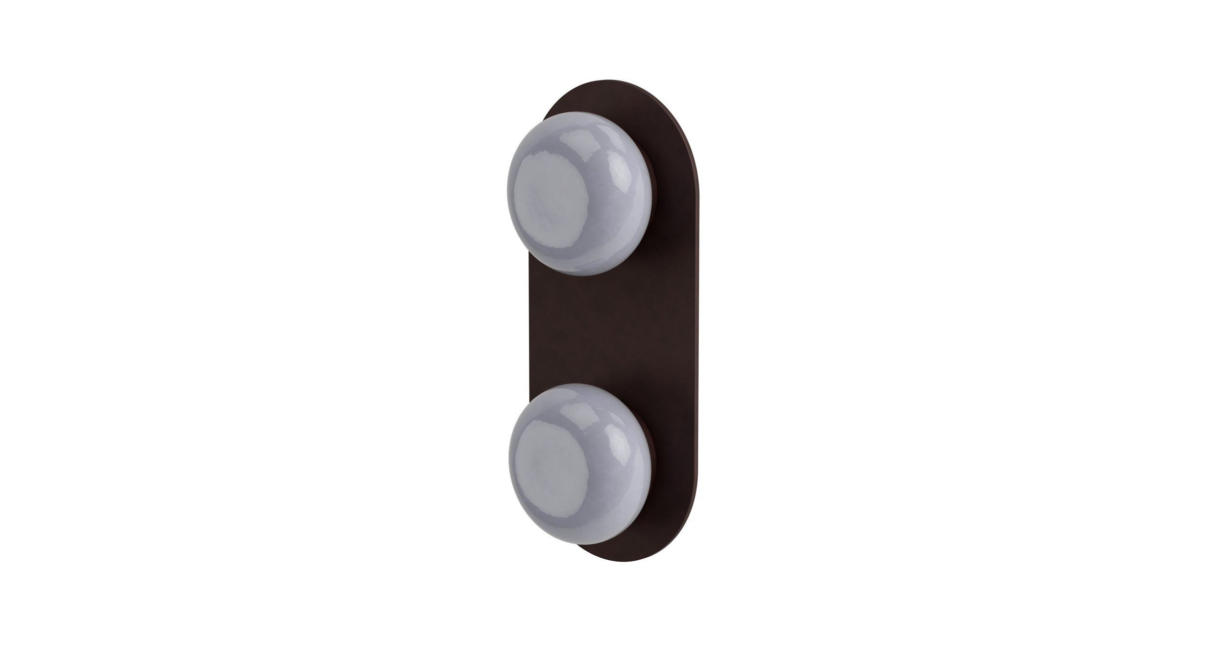 Foundry Two Handle Wall Mount Shower Trim with Pebble Ceramic Knob Handles in Architectural Copper